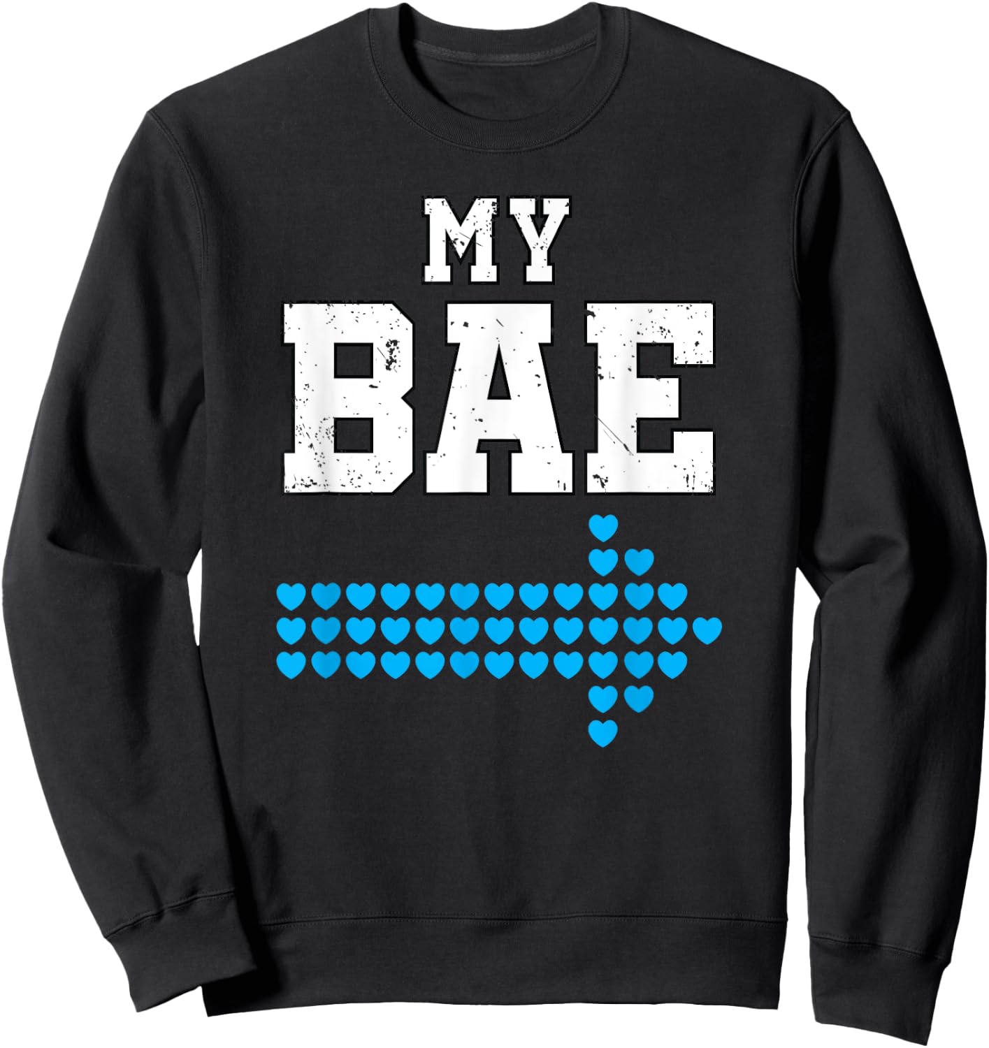 My Bae & My Boo Valentine Shirt Funny Matching Couple Sweatshirt - Sweatshirt | Black