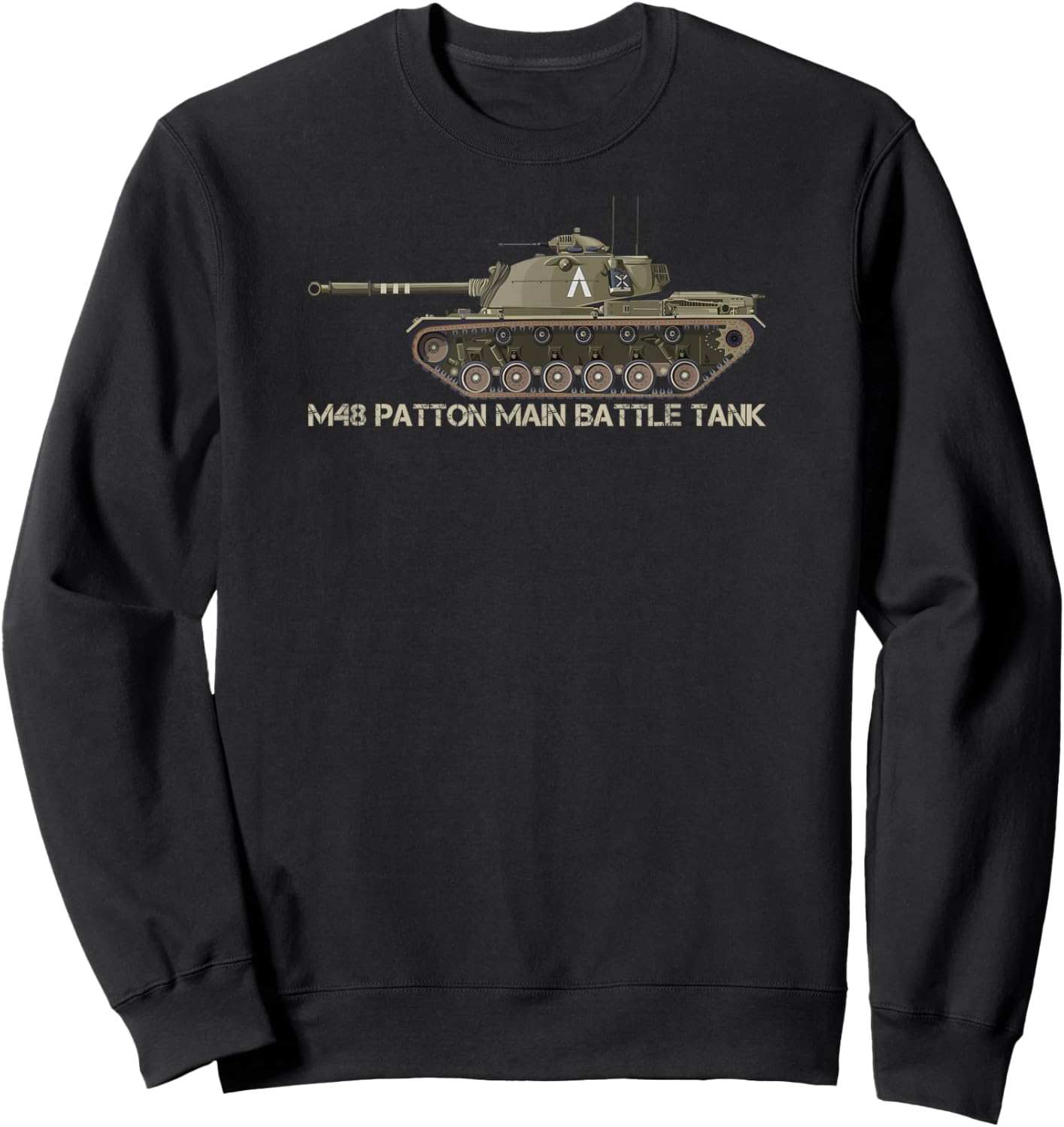 M48 Patton Main Battle Tank American Tanks Sweatshirt - Sweatshirt | Black