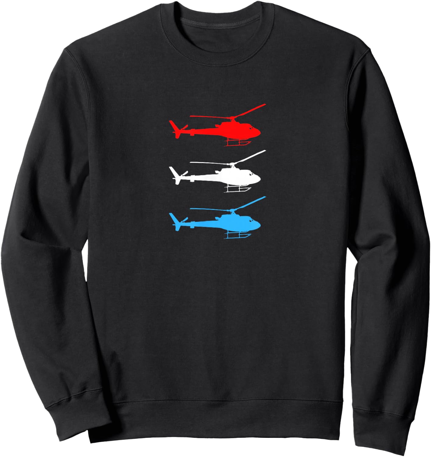 Red White and Blue USA Helicopters Sweatshirt - Sweatshirt | Black