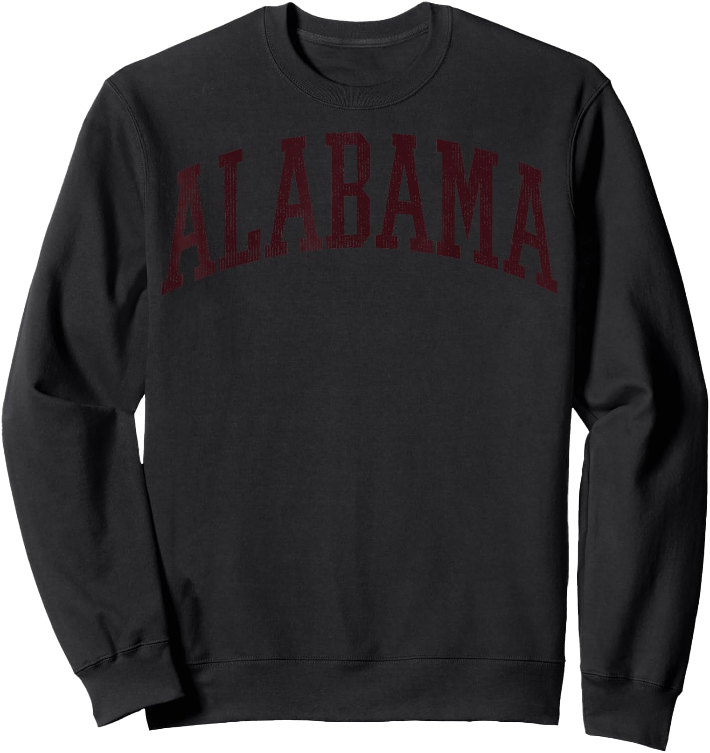 Alabama White AL State Graphic Vintage Sports Lover Sweatshirt - Sweatshirt | Black