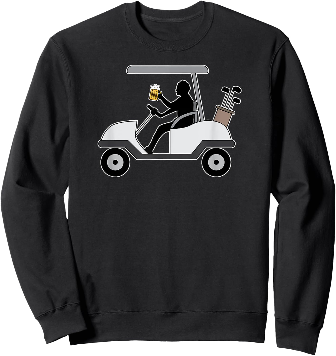 Golf Buggy Ale Mug Hilarious Player Fun Drinkers Club Design Sweatshirt - Sweatshirt | Black