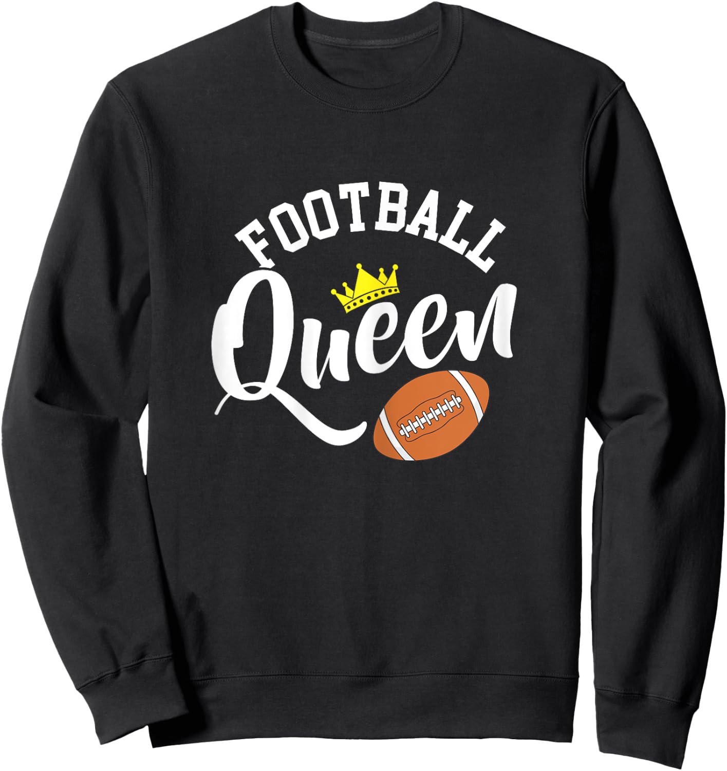 Football Queen - American Football Season Party Sweatshirt - Sweatshirt | Black