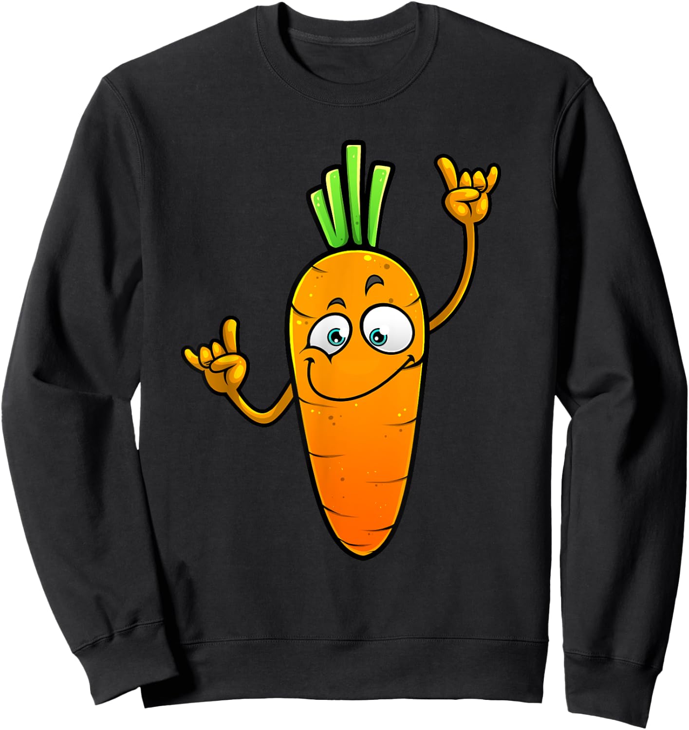Funny Carrot Designs For Kids Adults Root Vegetable Lovers Sweatshirt - Sweatshirt | Black