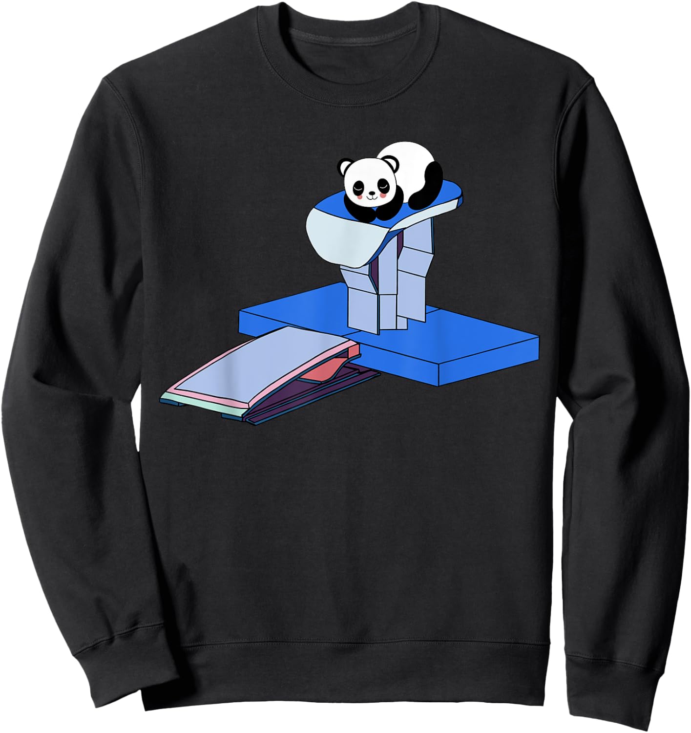 Cute Panda Gymnastics Vault Table Sweatshirt - Sweatshirt | Black