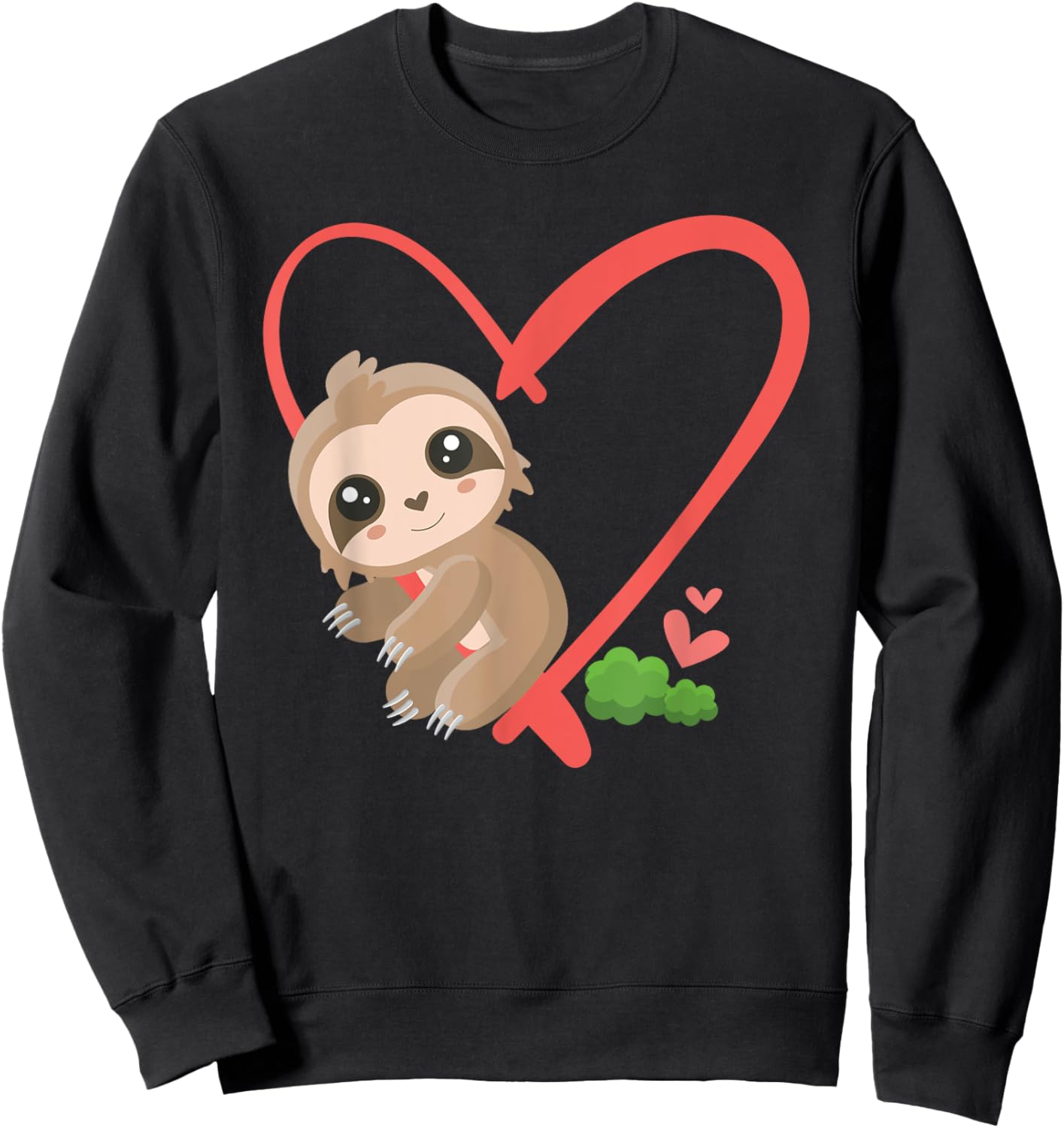 Cute Baby Sloth Valentines Day Gift Sloth Sweatshirt - Sweatshirt | Black