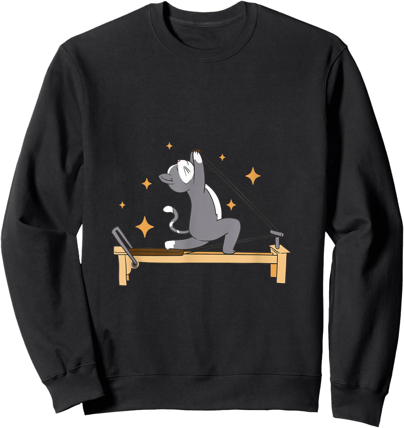 Cat Doing Pilates Workout Routine Men Women Kids Sweatshirt - Sweatshirt | Black