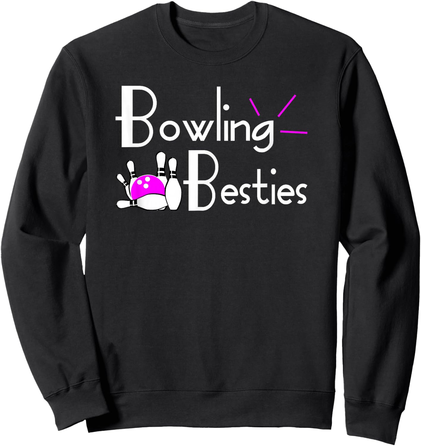 Bowling Besties | Best Friends League Sweatshirt - Sweatshirt | Black