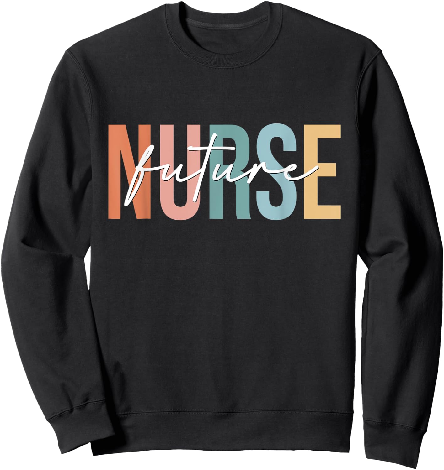 Boho Retro Vintage Future Nurse Stethoscope Nursing Sweatshirt - Sweatshirt | Black