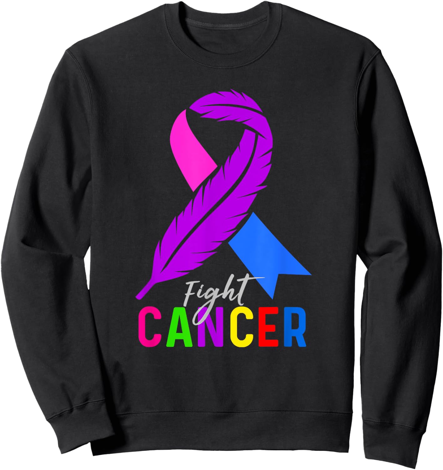 Fight Cancer Ribbon for Cancer Awareness Sweatshirt - Sweatshirt | Black
