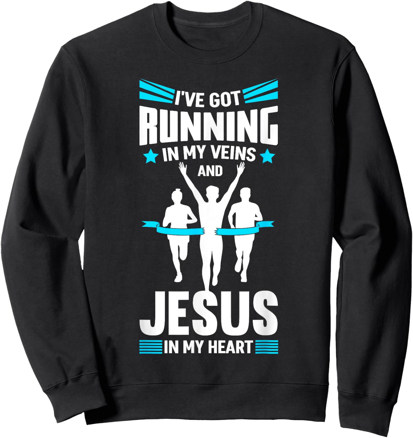 Marathon Runner Costume Running Jesus Quotes Marathoner Sweatshirt - Sweatshirt | Black