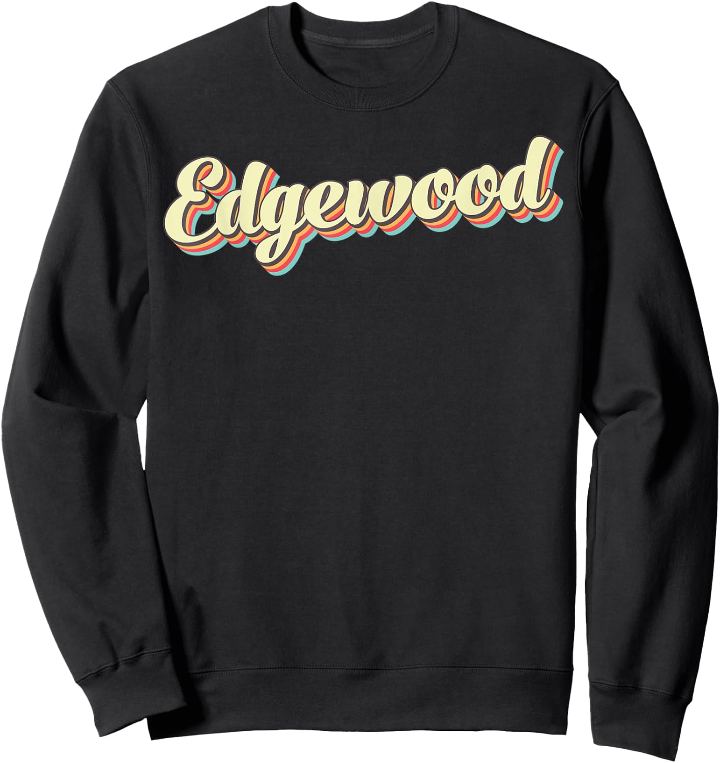 Edgewood Retro Art Baseball Font Vintage Sweatshirt - Sweatshirt | Black