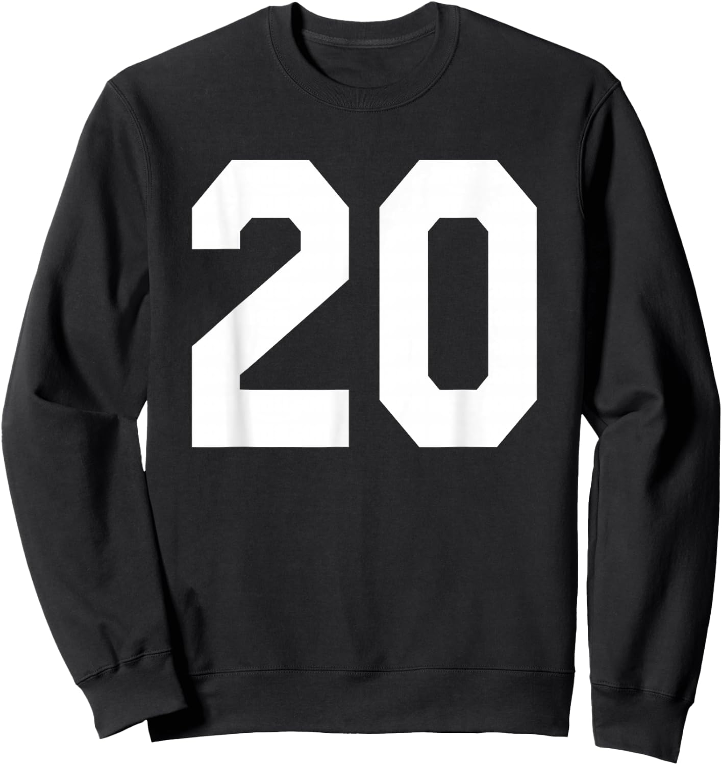 Number 20 Sports Jersey Front and Back Team Player Sweatshirt - Sweatshirt | Black