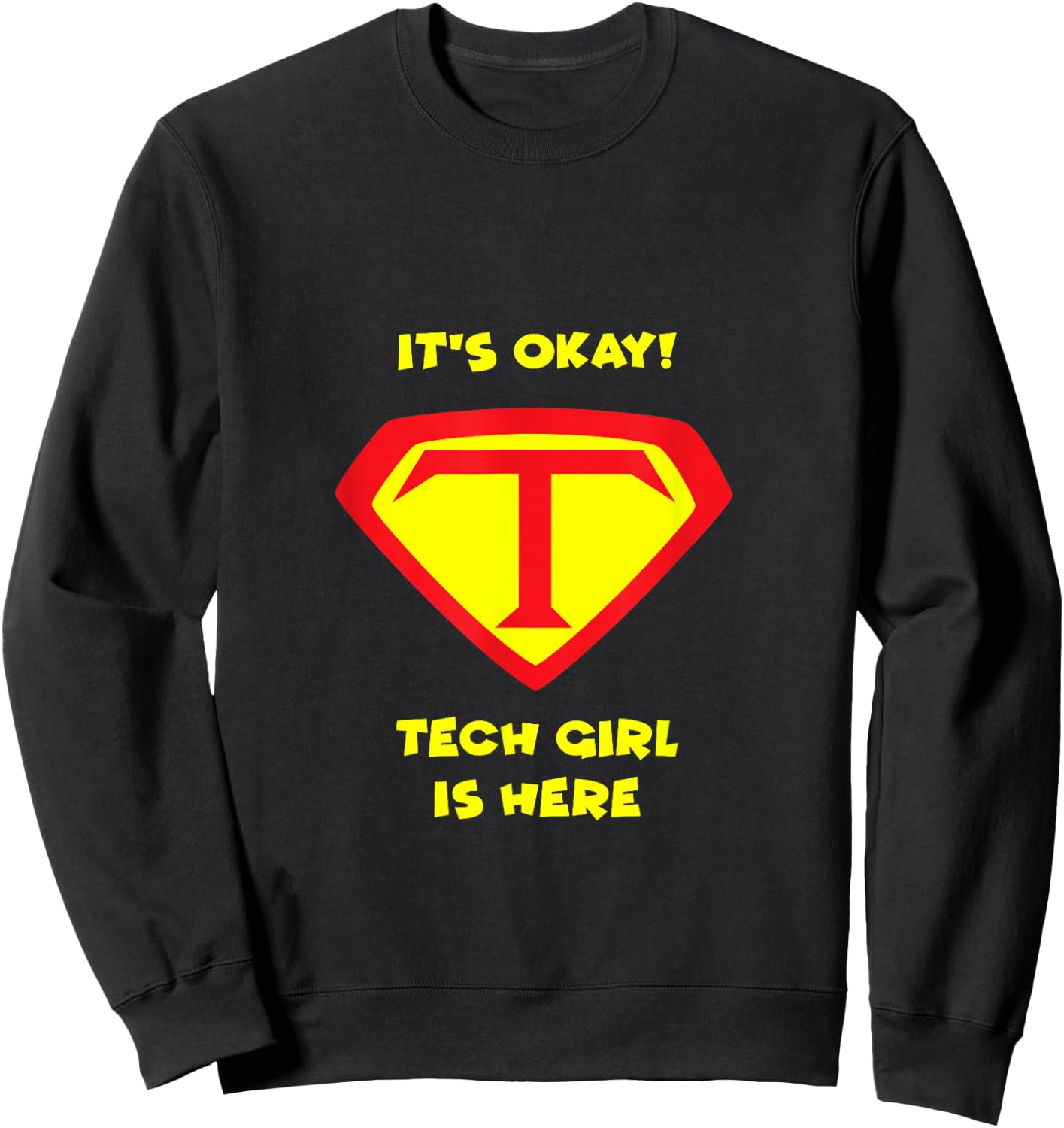 Tech Support Girl Female Computer Technology Design Sweatshirt - Sweatshirt | Black