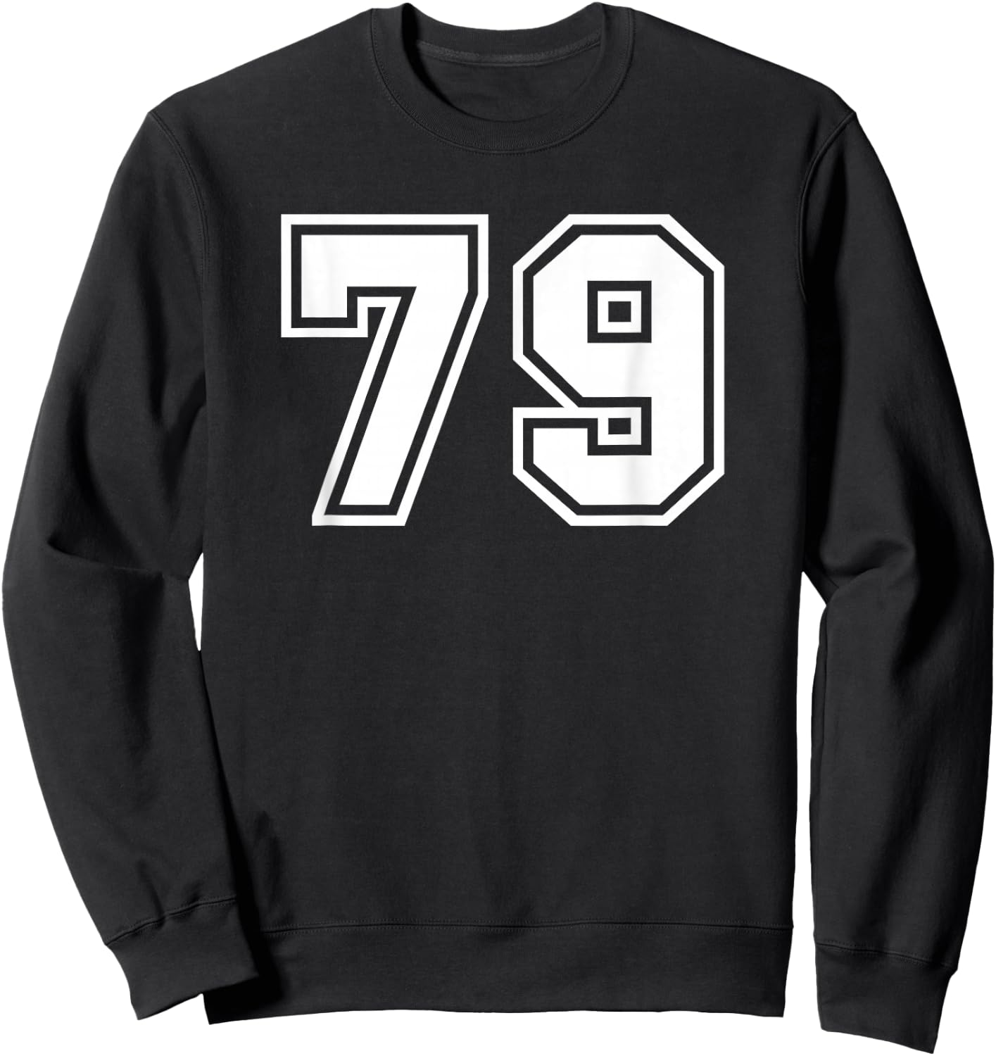 White Sports Team Number #79 Sweatshirt - Sweatshirt | Black