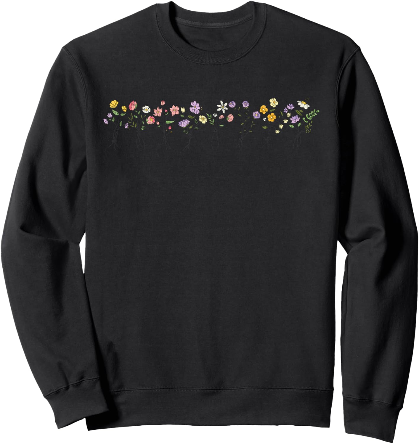 Vintage Inspired Botanical Flower Gardener Naturalist Flower Sweatshirt - Sweatshirt | Black