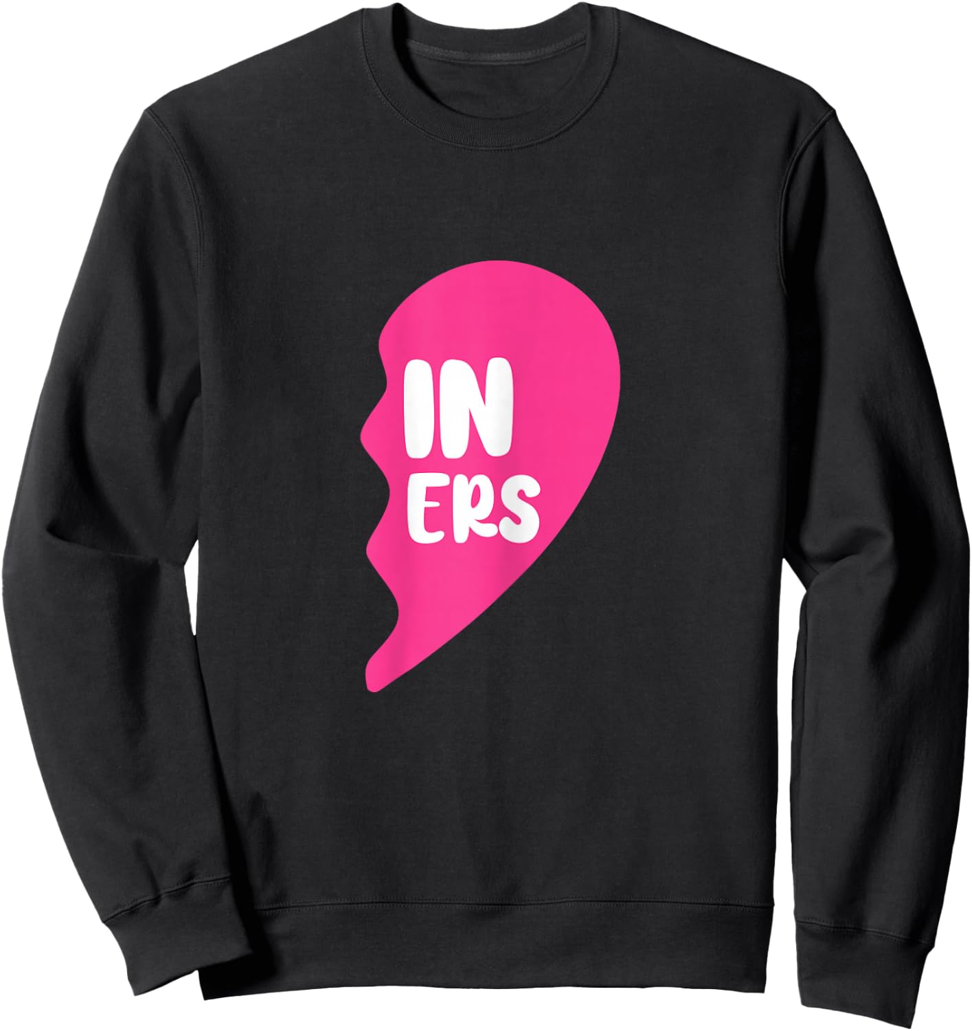Twin Sisters Half Heart Twins Sibling Matching Sweatshirt - Sweatshirt | Black