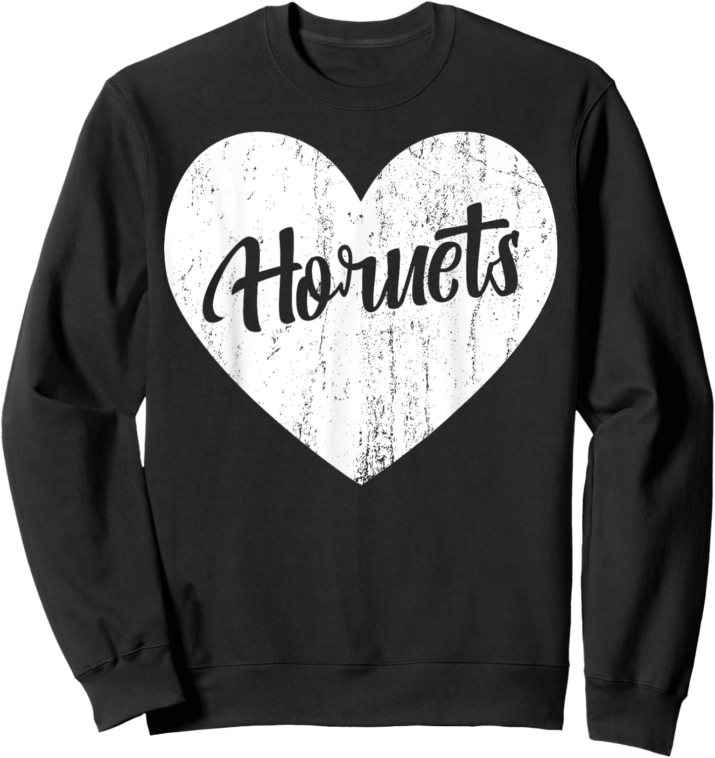 Hornets School Sports Fan Team Spirit Mascot Heart Gift Sweatshirt - Sweatshirt | Black