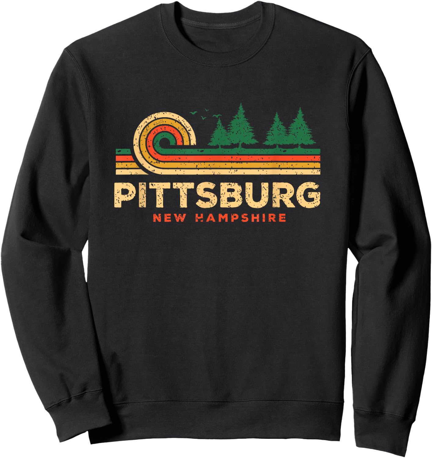 Evergreen Sunset Pittsburgh Forest New Hampshire Woods Sweatshirt - Sweatshirt | Black