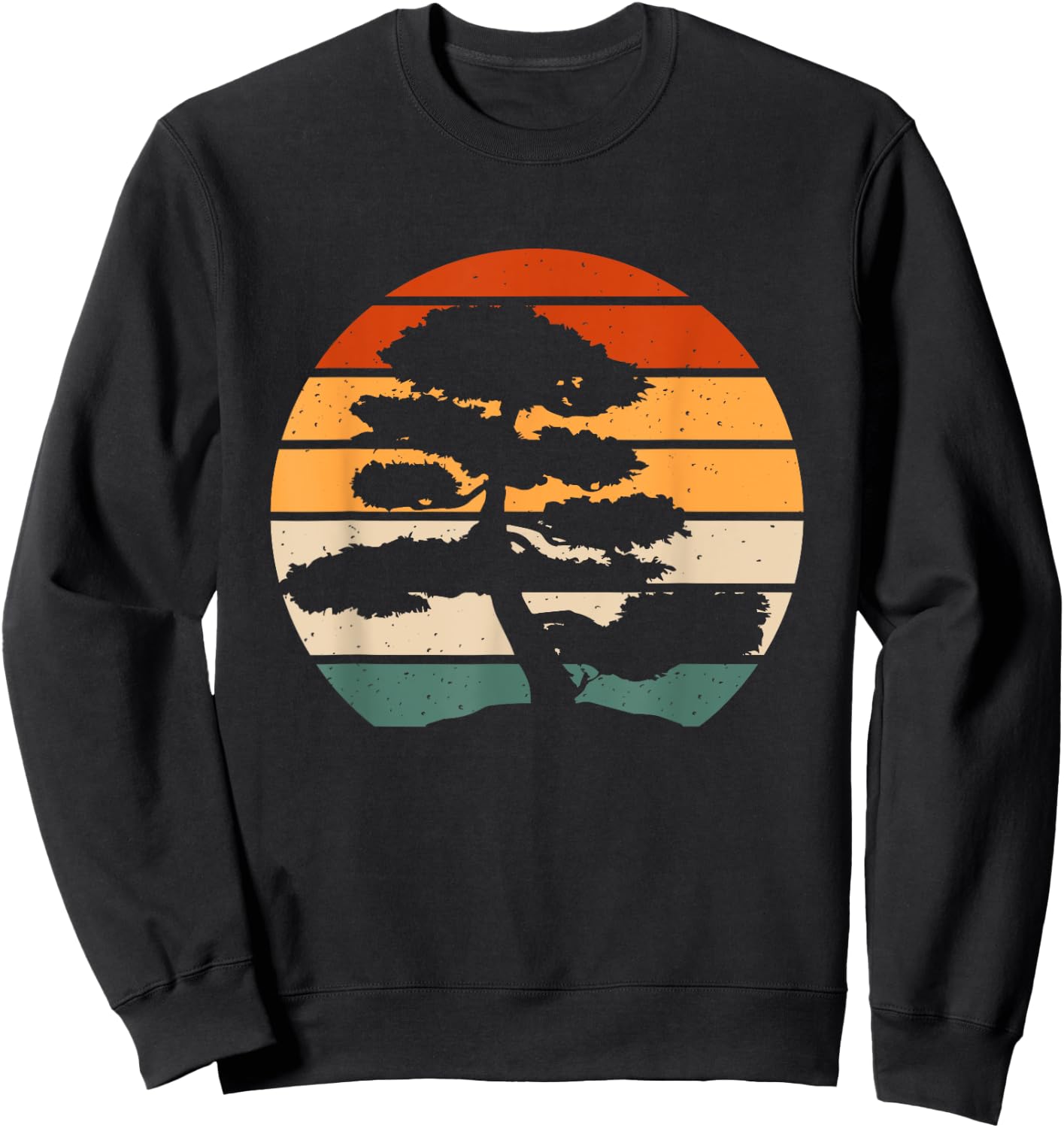 Retro Bonsai Tray Planting Miniature Tree Sweatshirt - Sweatshirt | Black