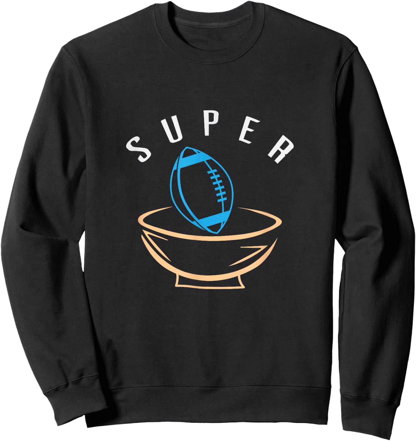Funny Football with Snack Bowl Funny Gift Man Woman Sweatshirt - Sweatshirt | Black