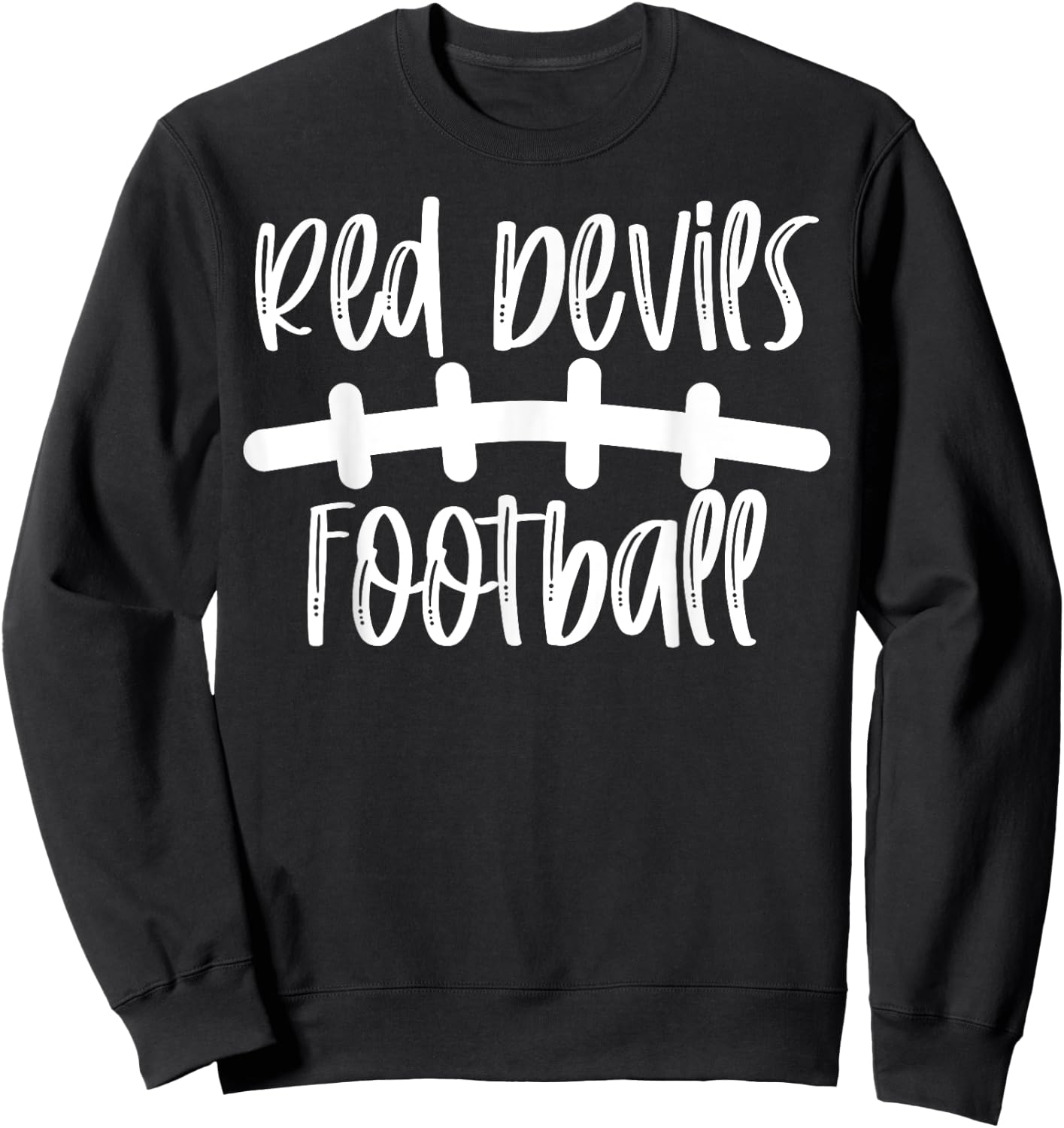 Red Devils Football School Spirit Team Mascot Game Night Sweatshirt - Sweatshirt | Black