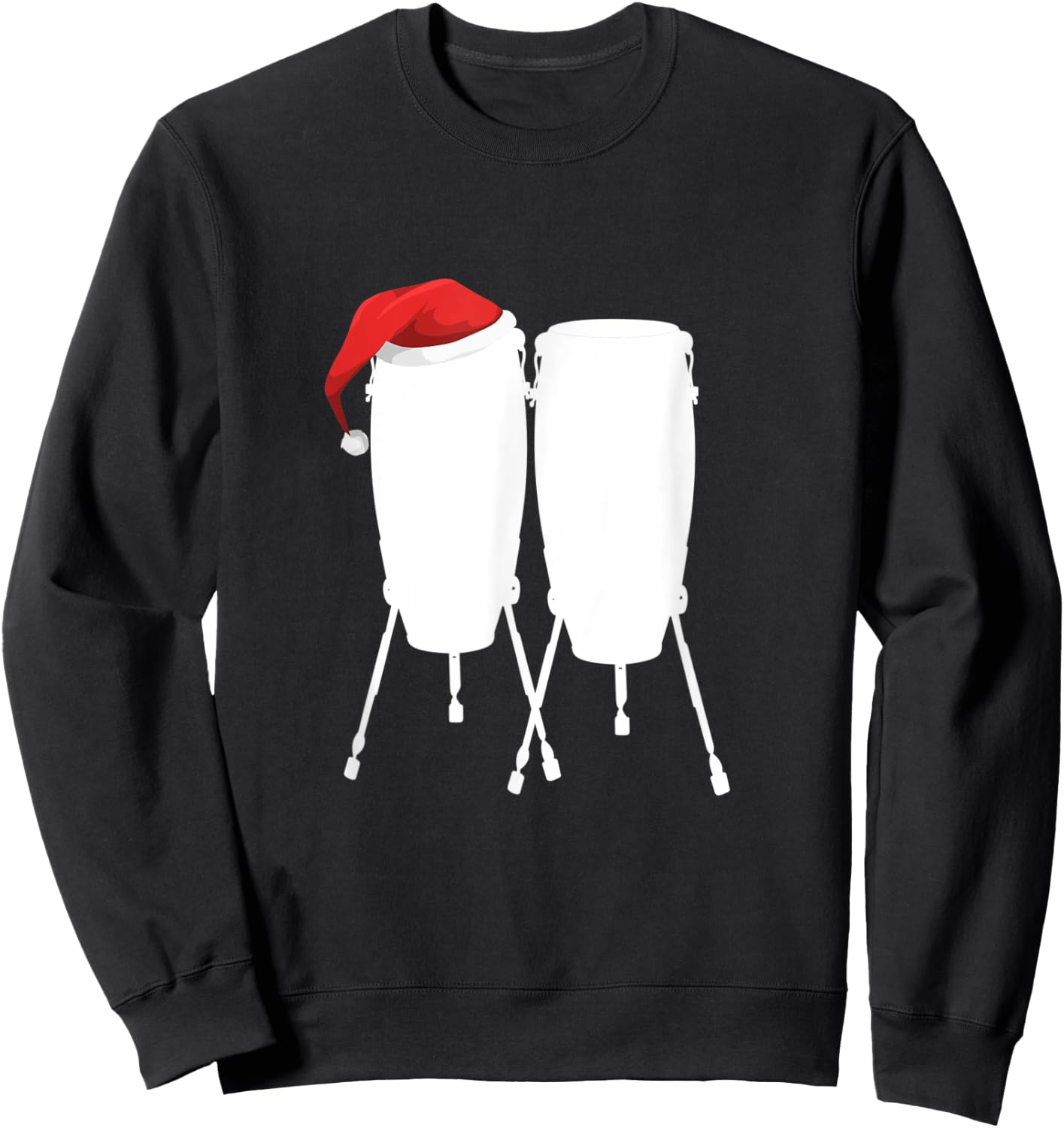 Conga Drum Christmas Shirt - Holiday Drummer Gift Sweatshirt - Sweatshirt | Black