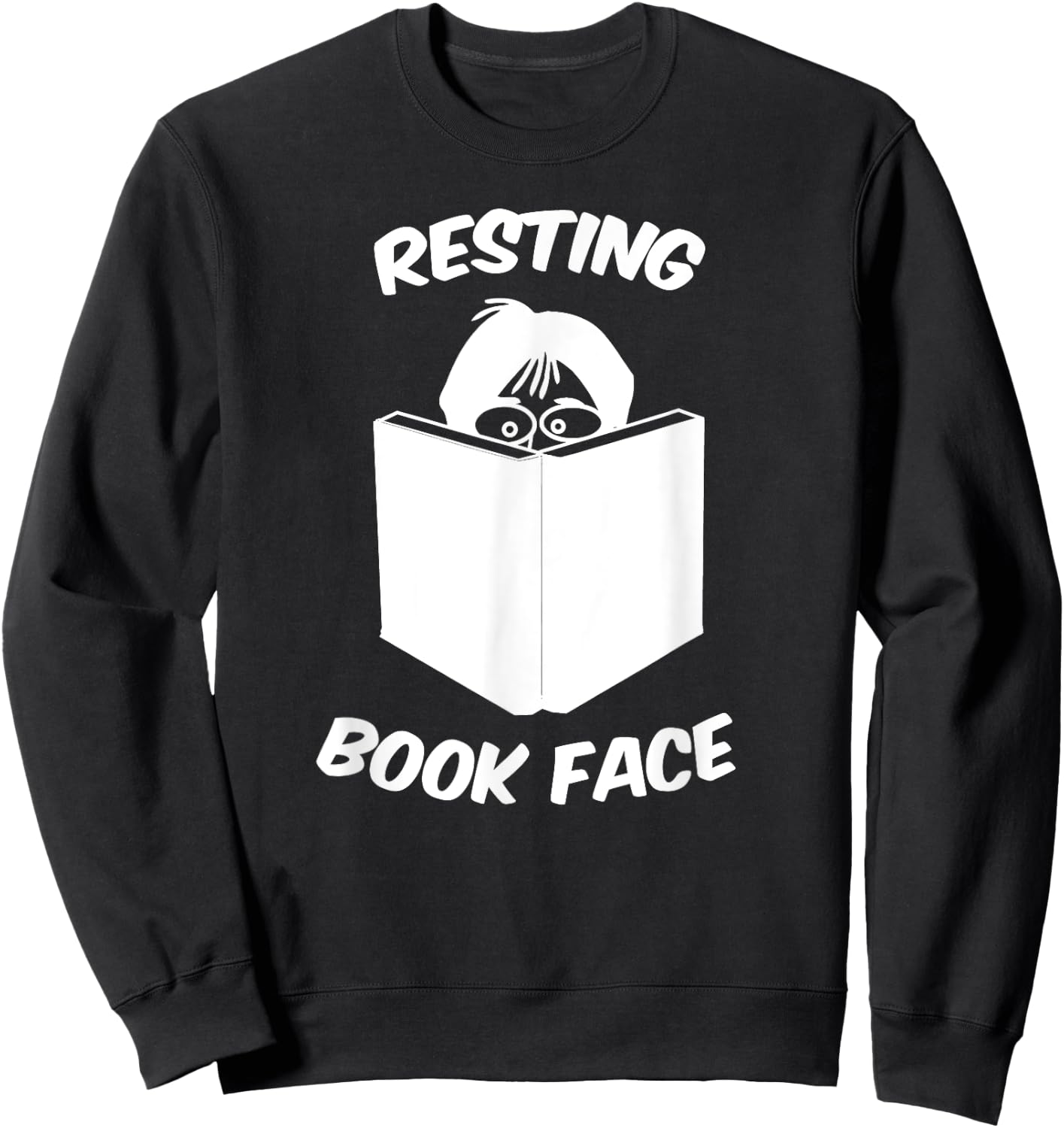 Resting Book Face Book Reader Sweatshirt - Sweatshirt | Black