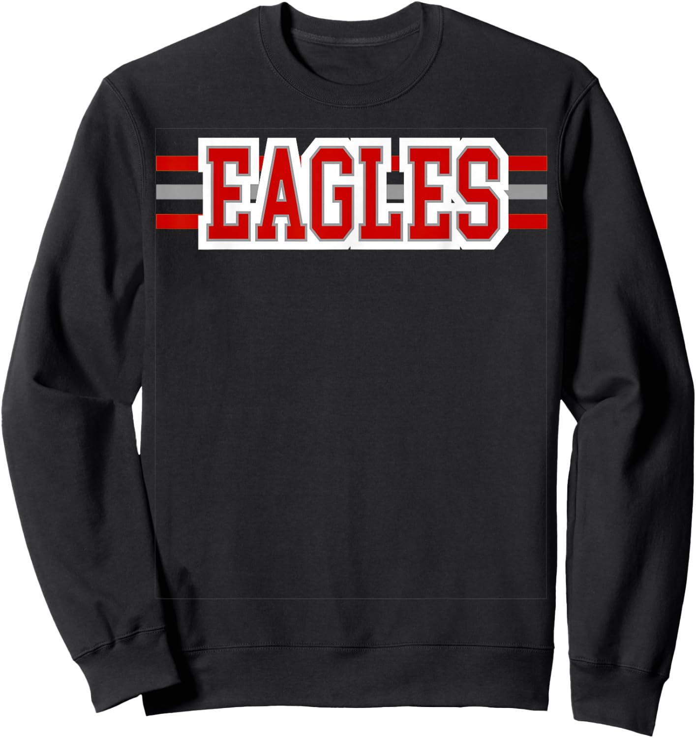 Eagles Red White School Spirit Sweatshirt - Sweatshirt | Black