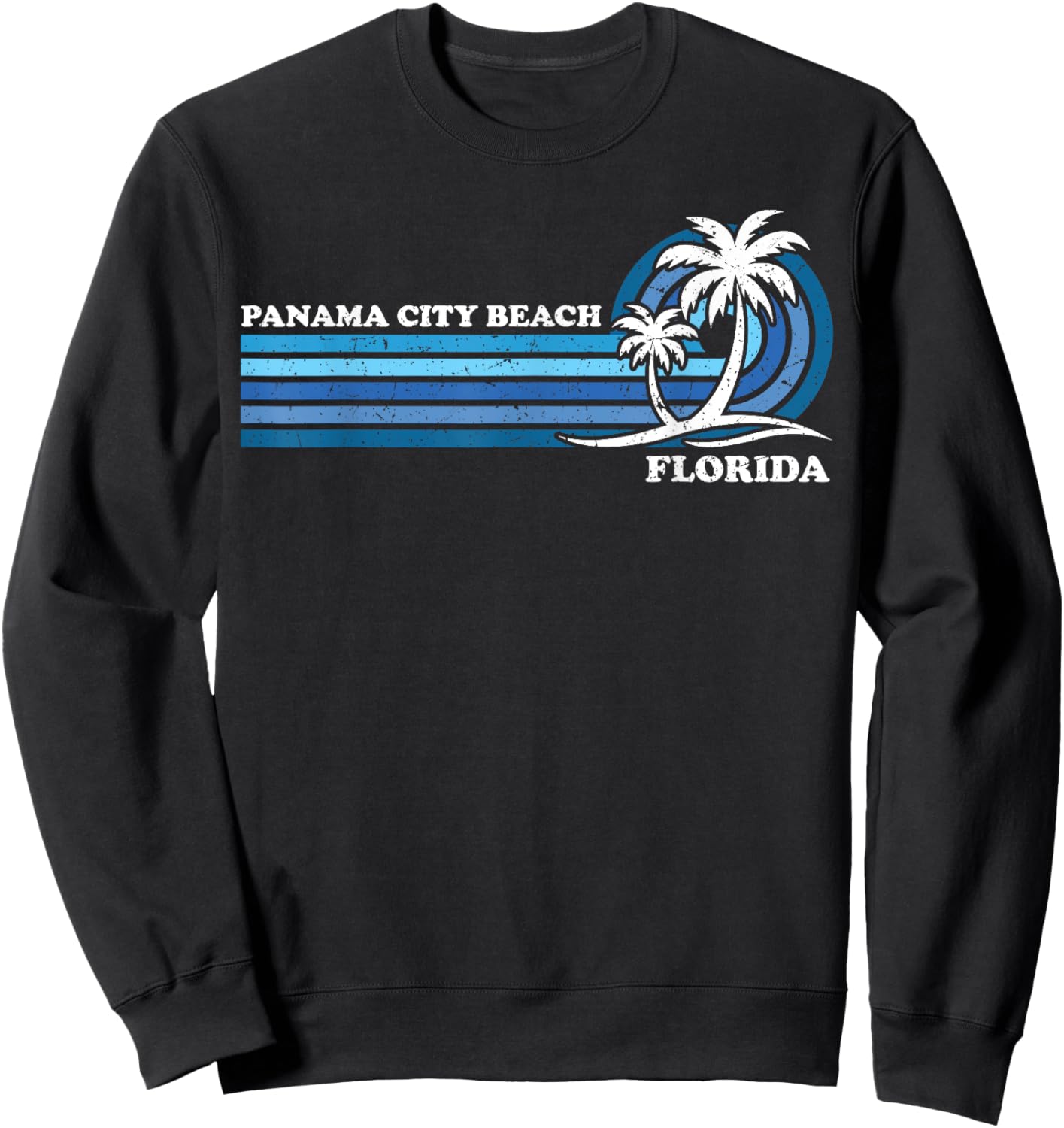 Retro Vintage Family Vacation Florida Panama City Beach Men Women Girls Kids Sweatshirt - Sweatshirt | Black
