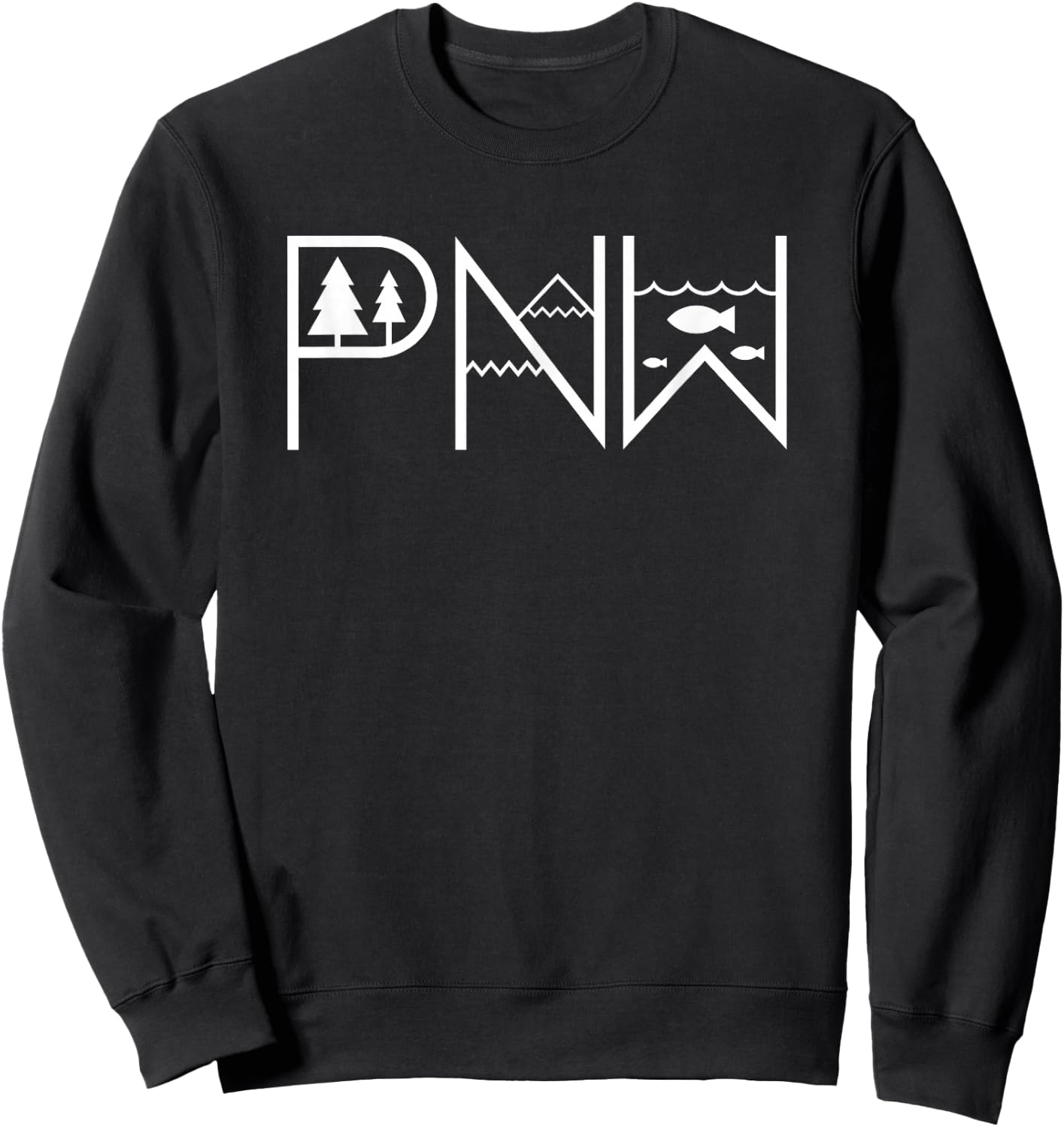 PNW Nature Minimal – Cascadia Pacific Northwest Sweatshirt - Sweatshirt | Black