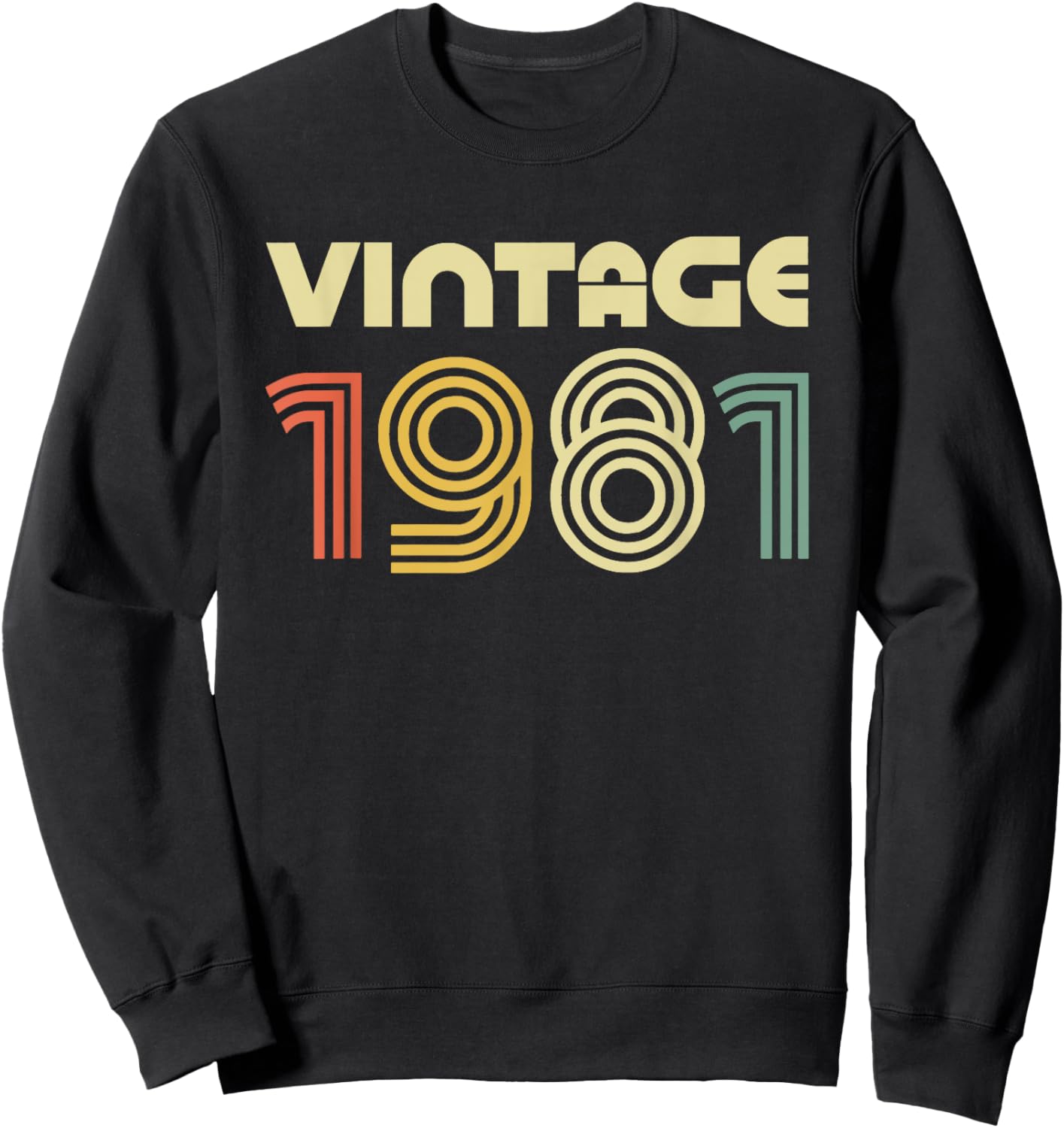 Vintage 1981 Shirt Men Women 44th Birthday Sweatshirt - Sweatshirt | Black