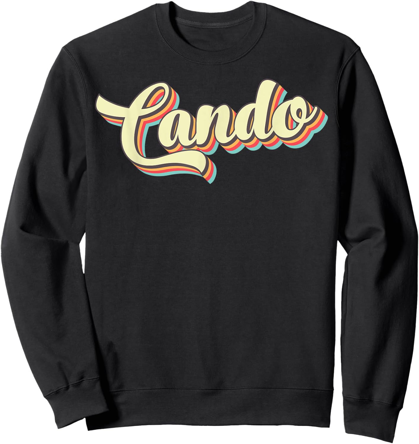 Cando Retro Art Baseball Font Vintage Sweatshirt - Sweatshirt | Black