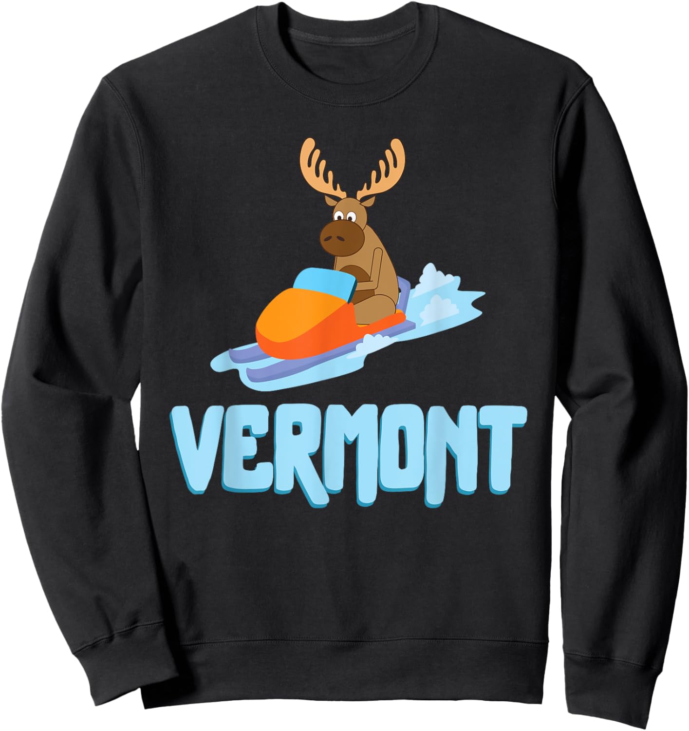 Vermont Moose Snowmobile Sled Gift Riders Sweatshirt - Sweatshirt | Black