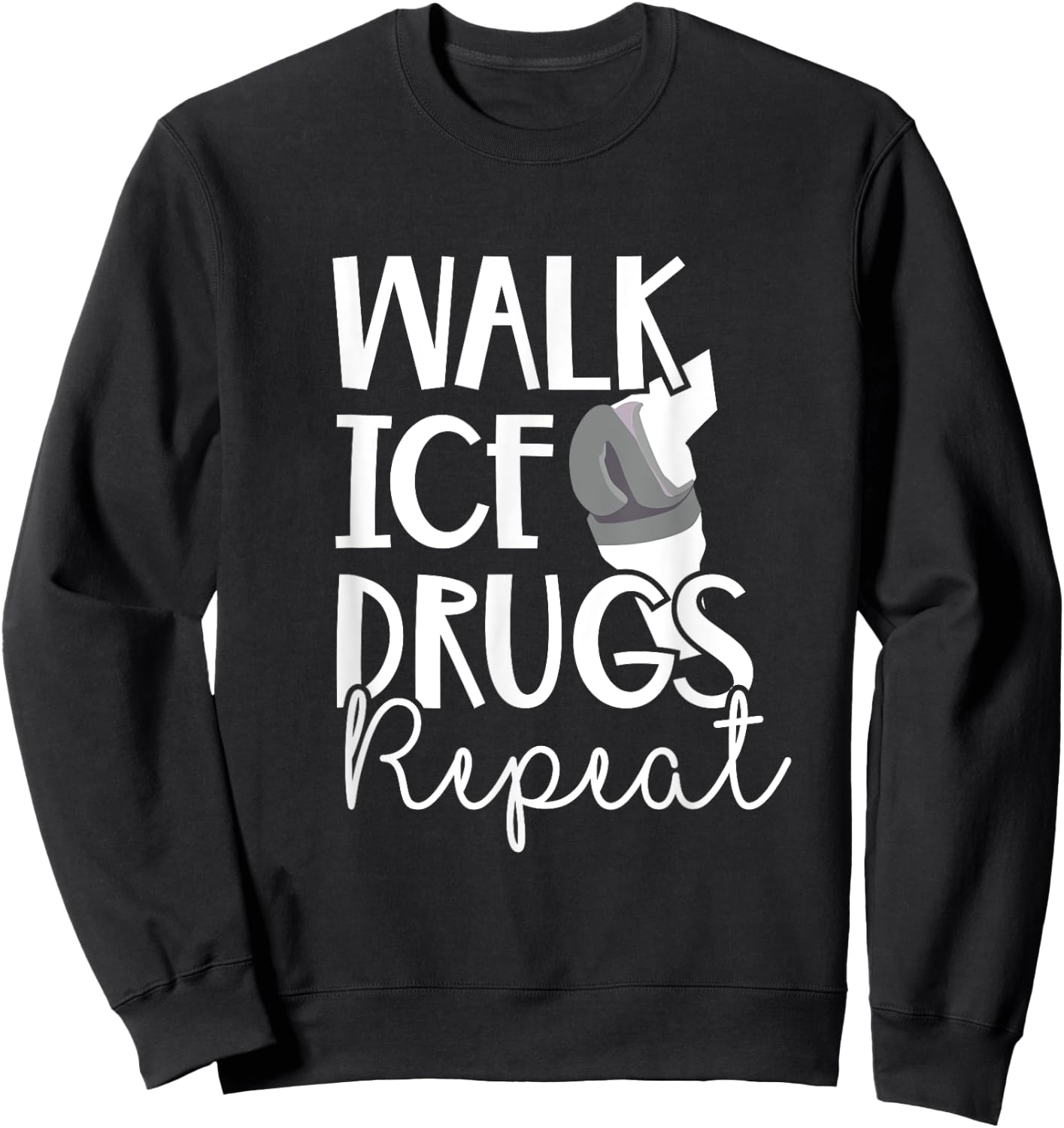 Walk Funny Knee Replacement Ice Therapy Surgery Recovery Sweatshirt - Sweatshirt | Black