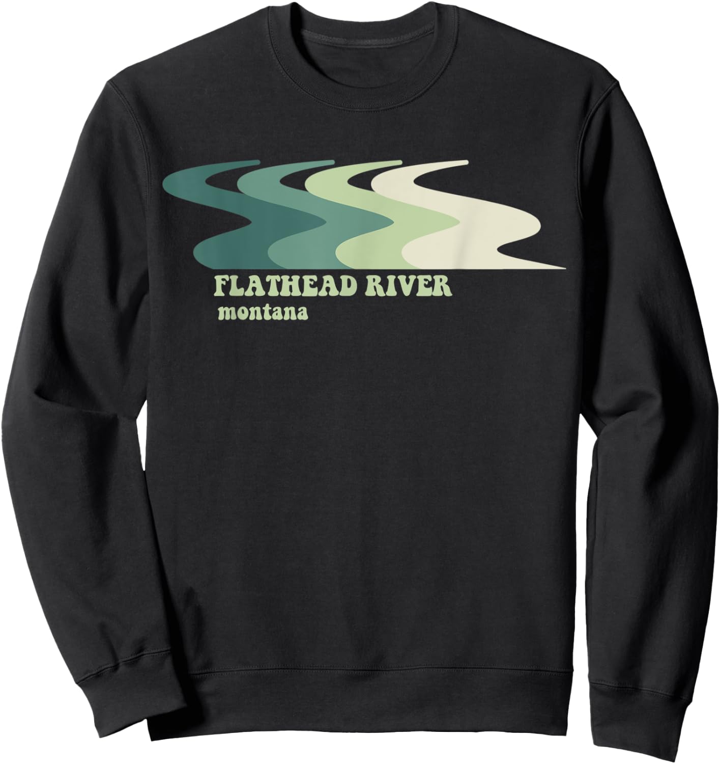 Flathead River Montana Sweatshirt - Sweatshirt | Black