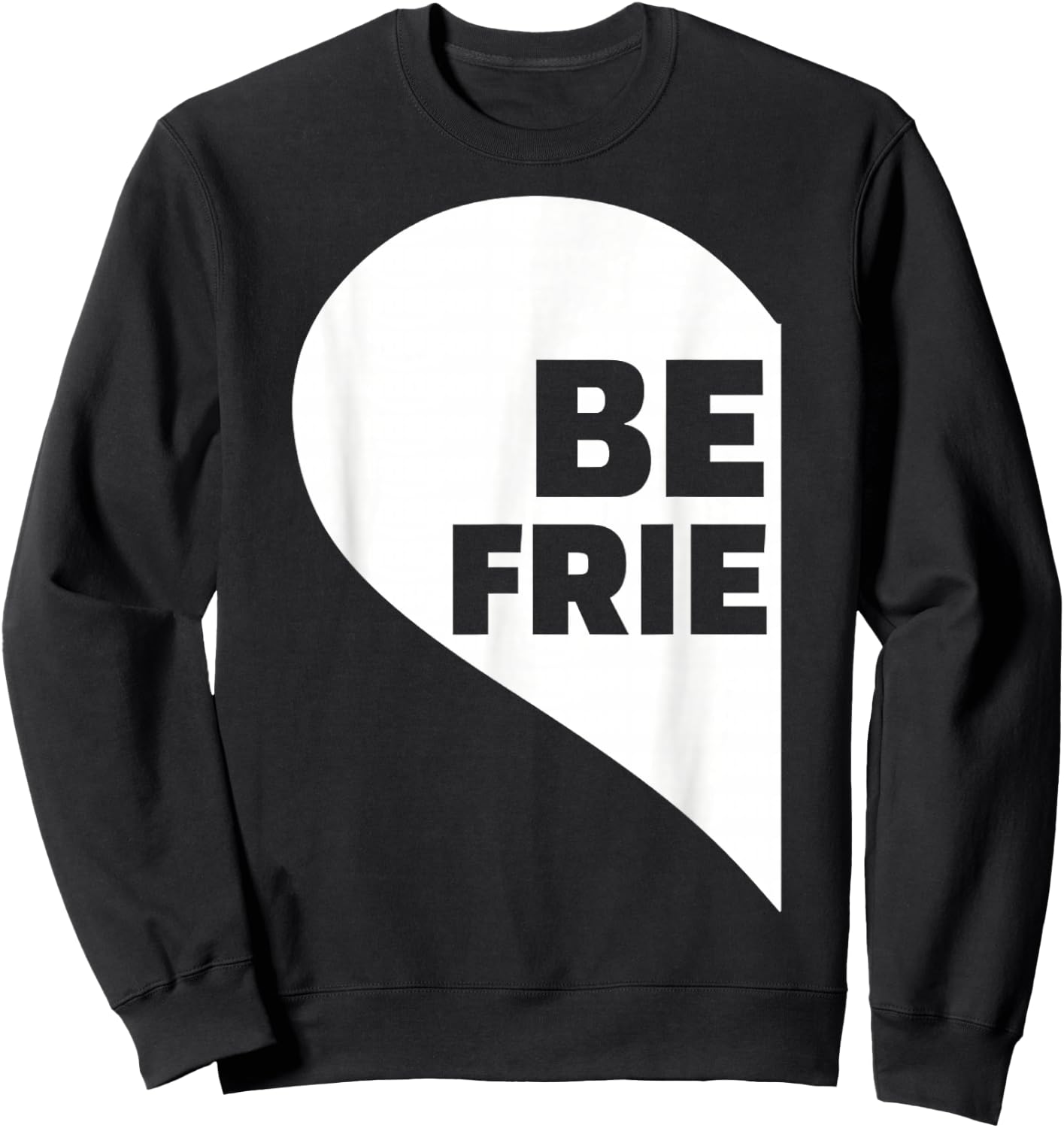 Best Friends Left Heart Half Sweatshirt - Sweatshirt | Black