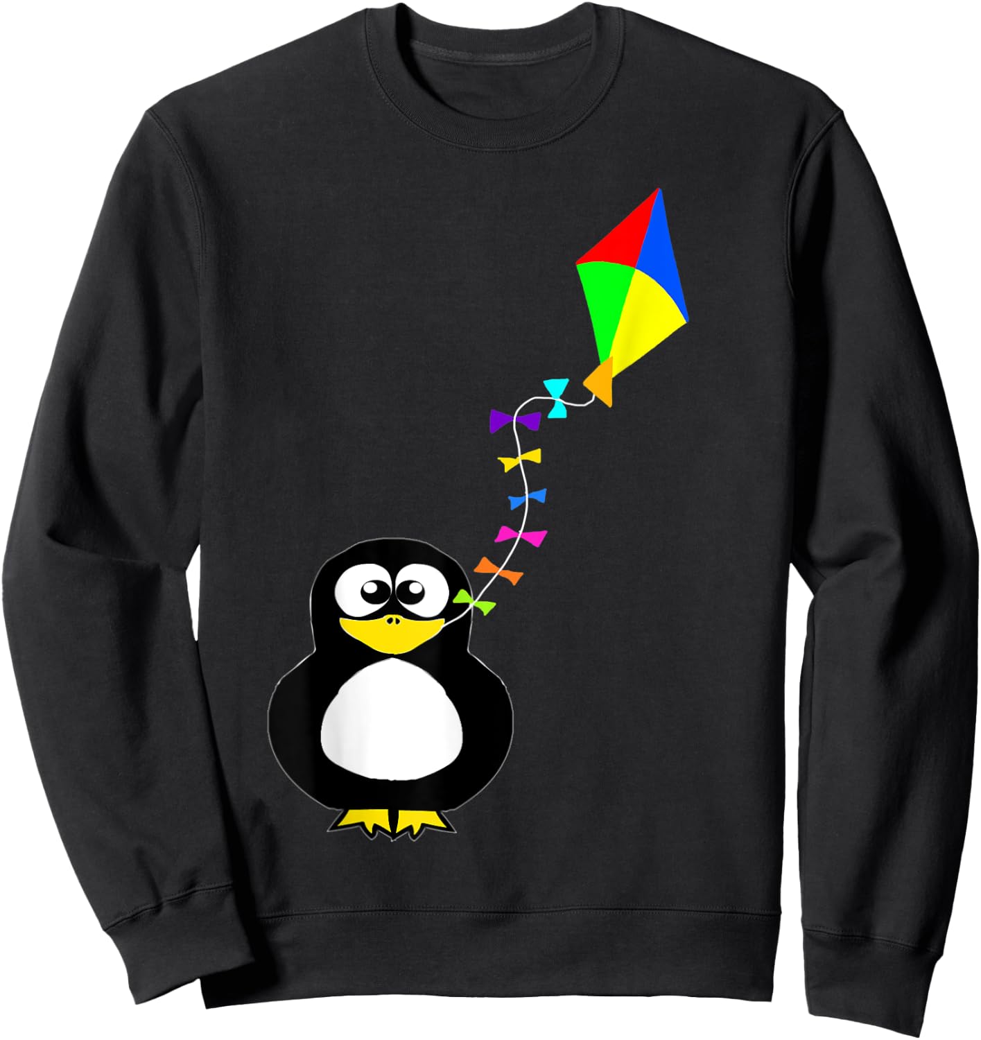 Funny Penguin Water Bird Kite Flying Kite Flyer Gifts Sweatshirt - Sweatshirt | Black