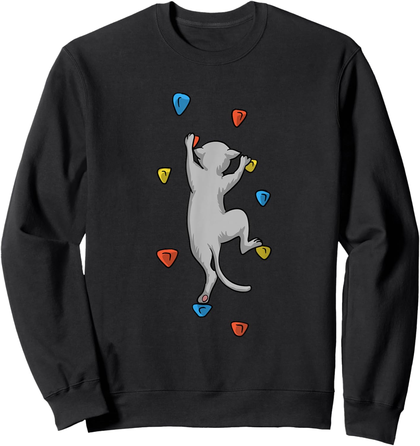 Funny Cat Climber Rock Climbing Gift Women And Kids Sweatshirt - Sweatshirt | Black