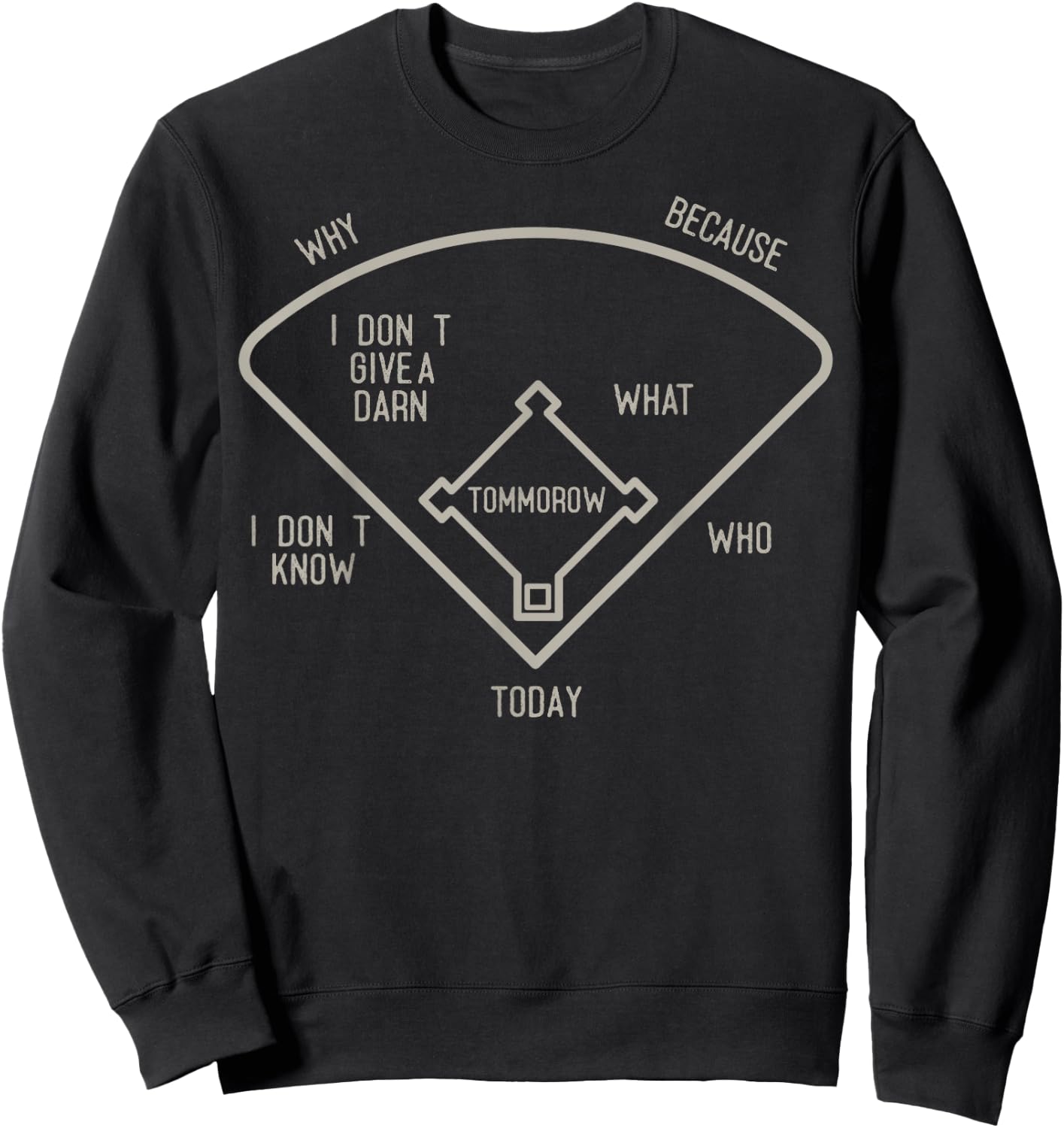 Who's on First, Funny Baseball Positions Names Sweatshirt - Sweatshirt | Black