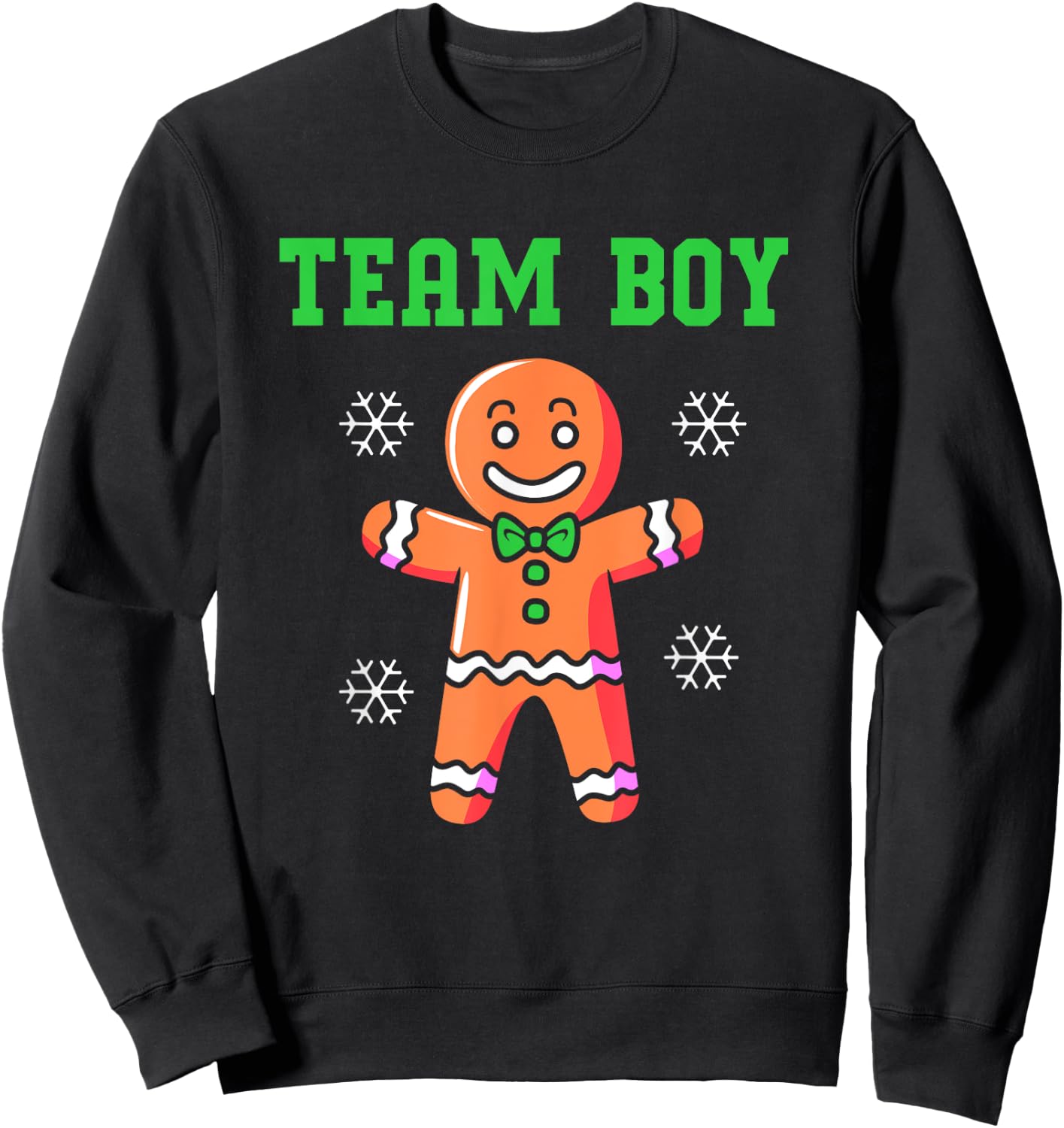 Christmas Gingerbread Man Team Boy Gender Reveal Sweatshirt - Sweatshirt | Black
