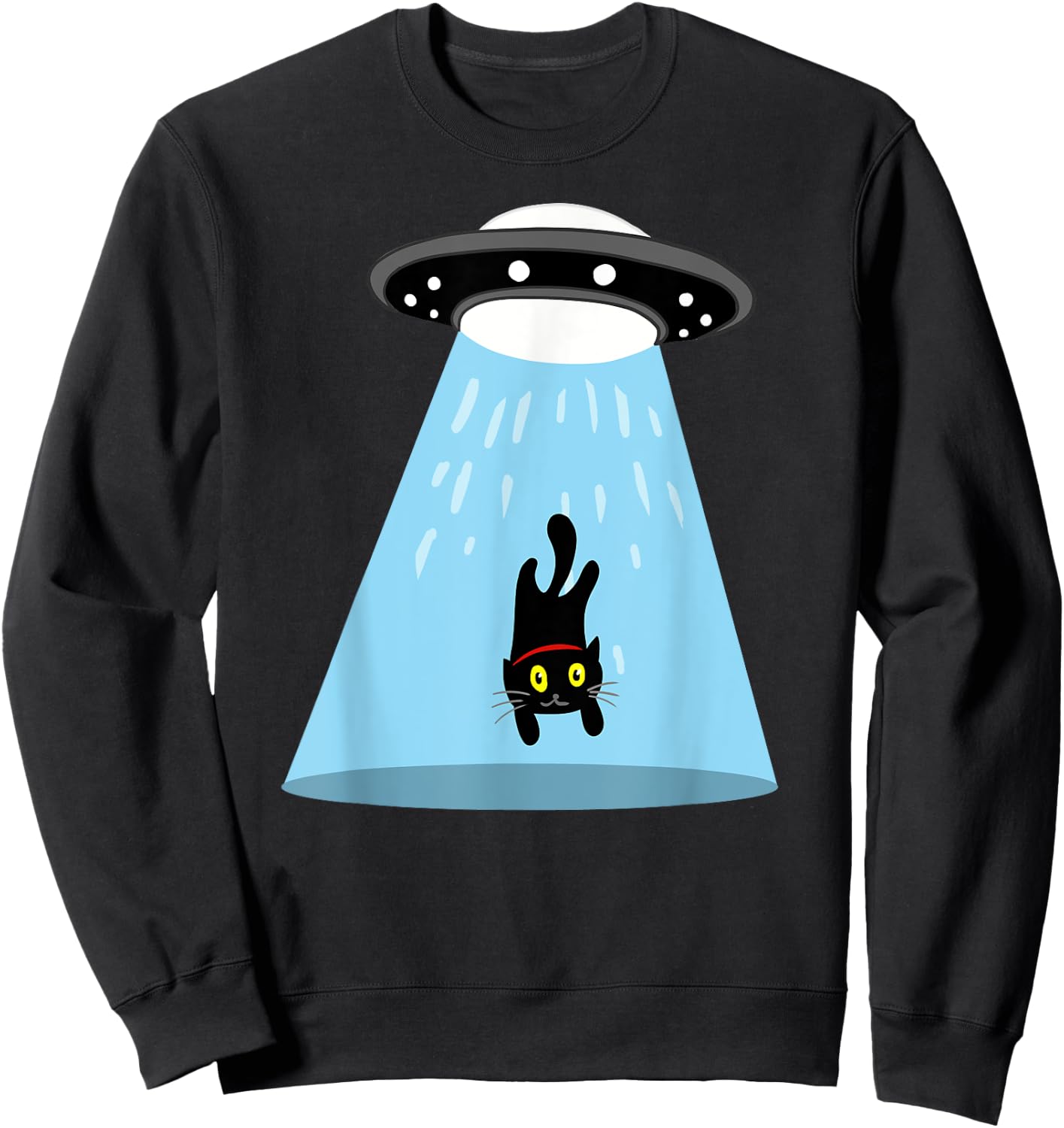 Alien cat abduction Women Kids Sweatshirt - Sweatshirt | Black