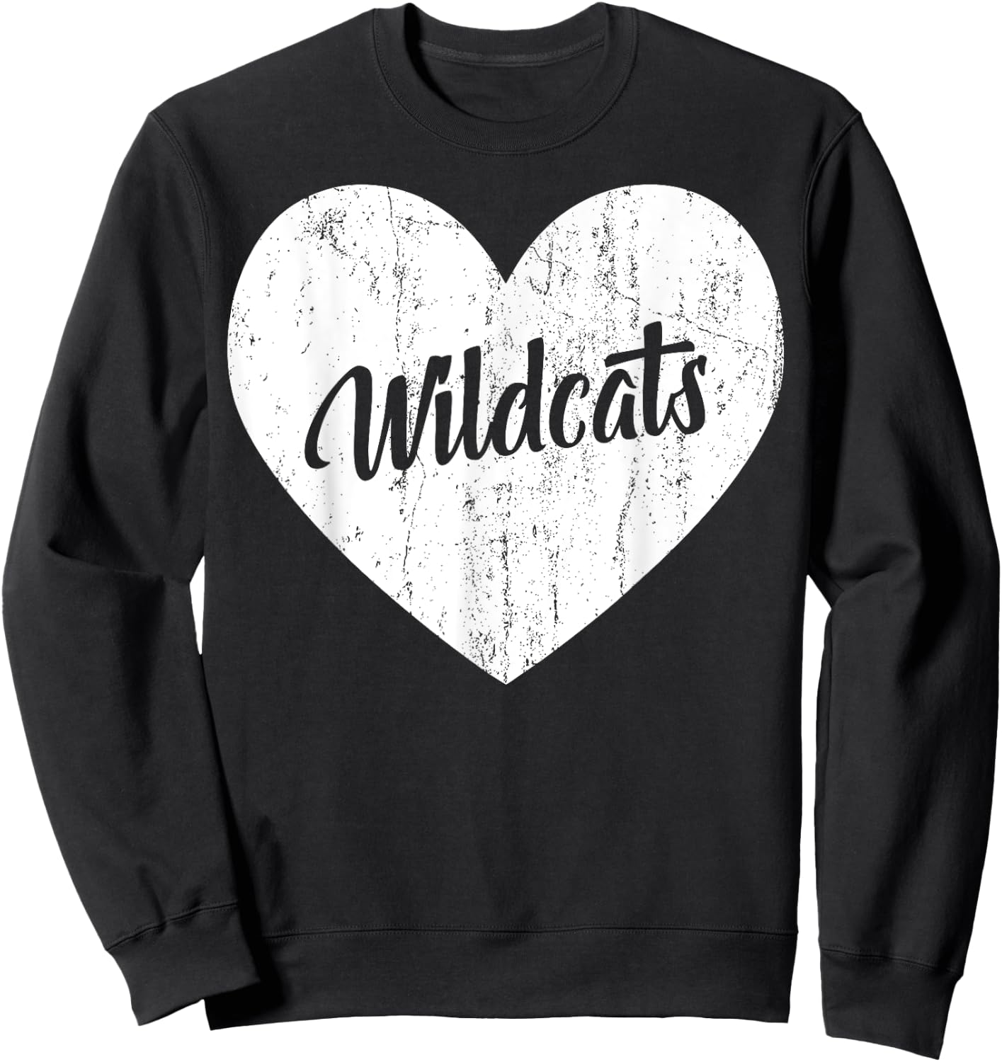 Wildcats School Sports Fan Team Spirit Mascot Heart Gift Sweatshirt - Sweatshirt | Black
