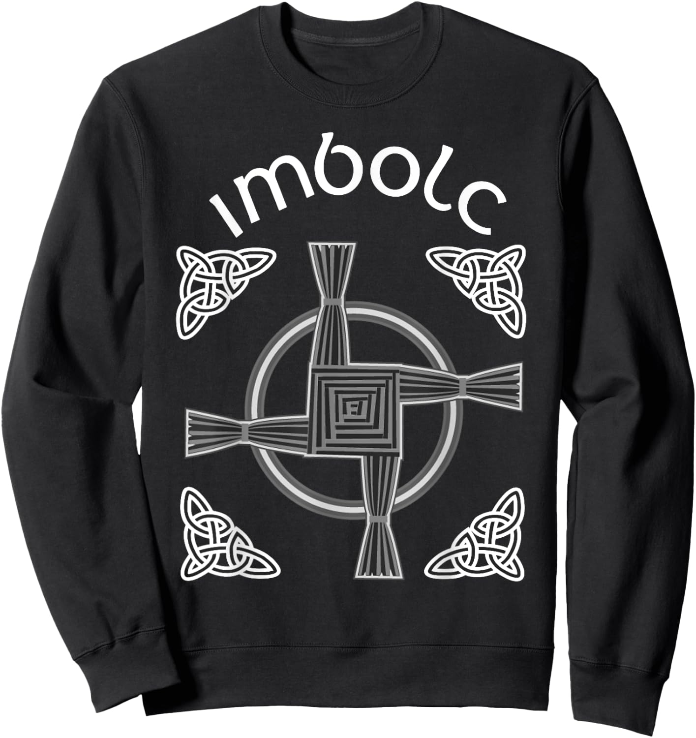 Imbolc Celtic St Brigids Cross Irish Gaelic Christian Sweatshirt - Sweatshirt | Black