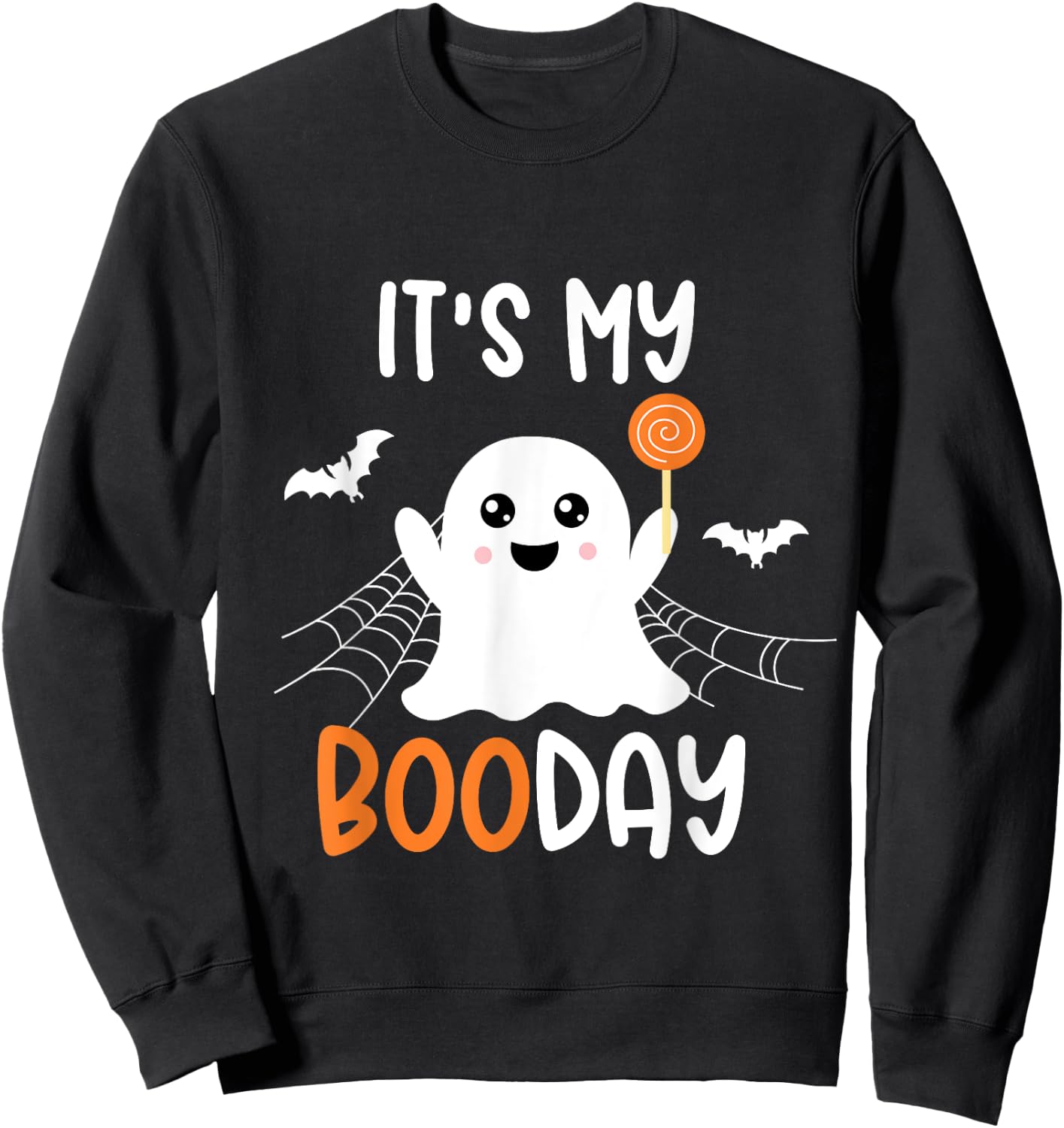 Its My Boo Day Cute Halloween Birthday Ghost Boy Girl Kids Sweatshirt - Sweatshirt | Black