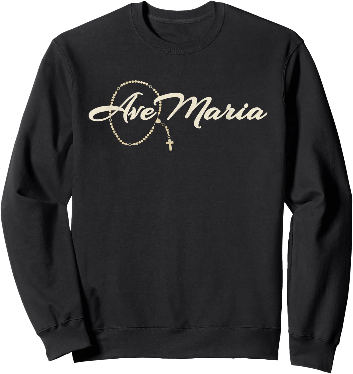 Ave Maria Rosary Sweatshirt - Sweatshirt | Black