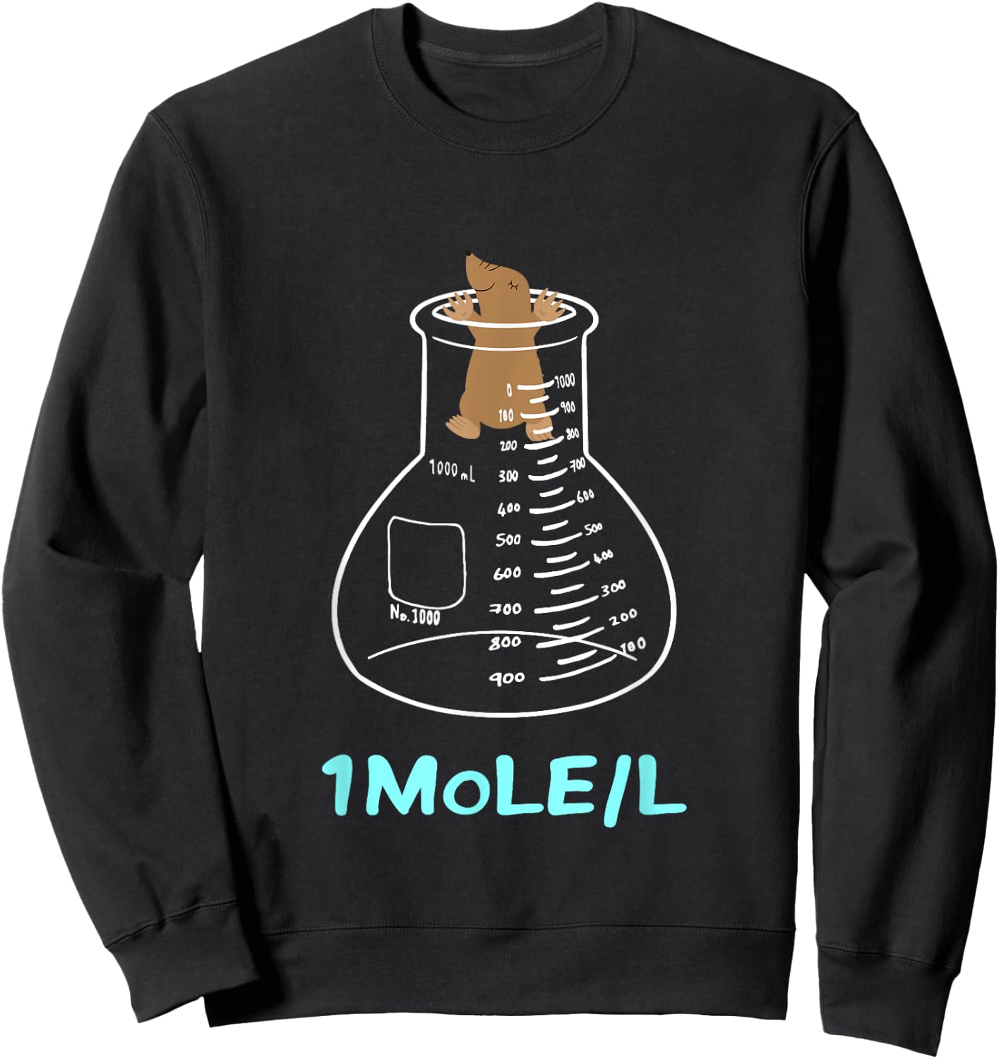 Elements Scientist periodic Table Student Funny 1 Mole/L Sweatshirt - Sweatshirt | Black