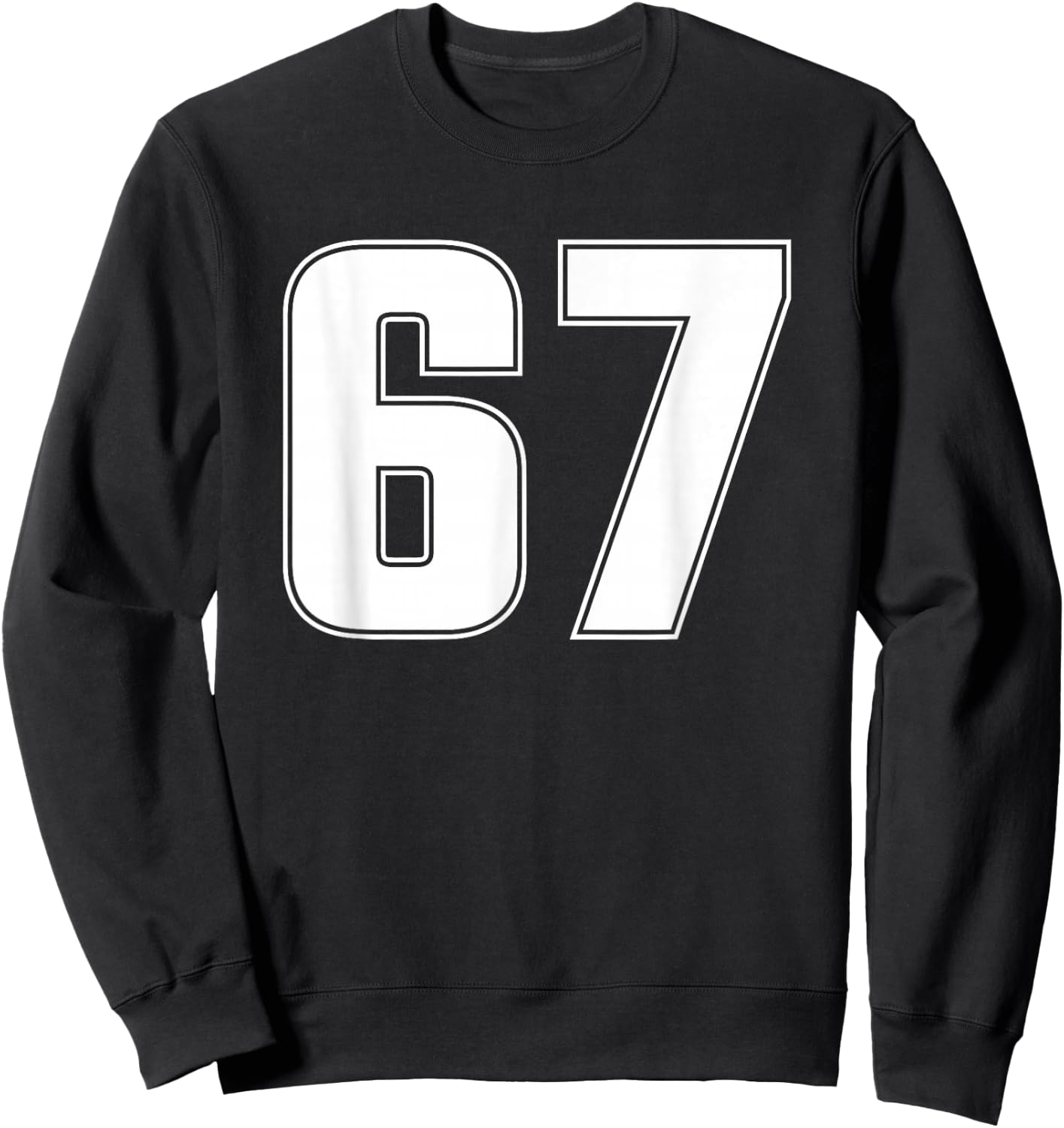Number 67 Sixty Seven Age Year Sport Jersey #67 Front & Back Sweatshirt - Sweatshirt | Black