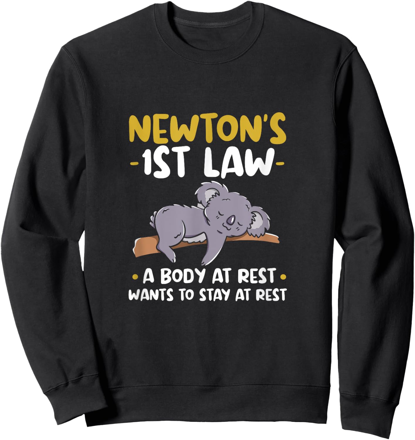 Newtons 1st law: A body at rest wants to stay at rest. Sweatshirt - Sweatshirt | Black