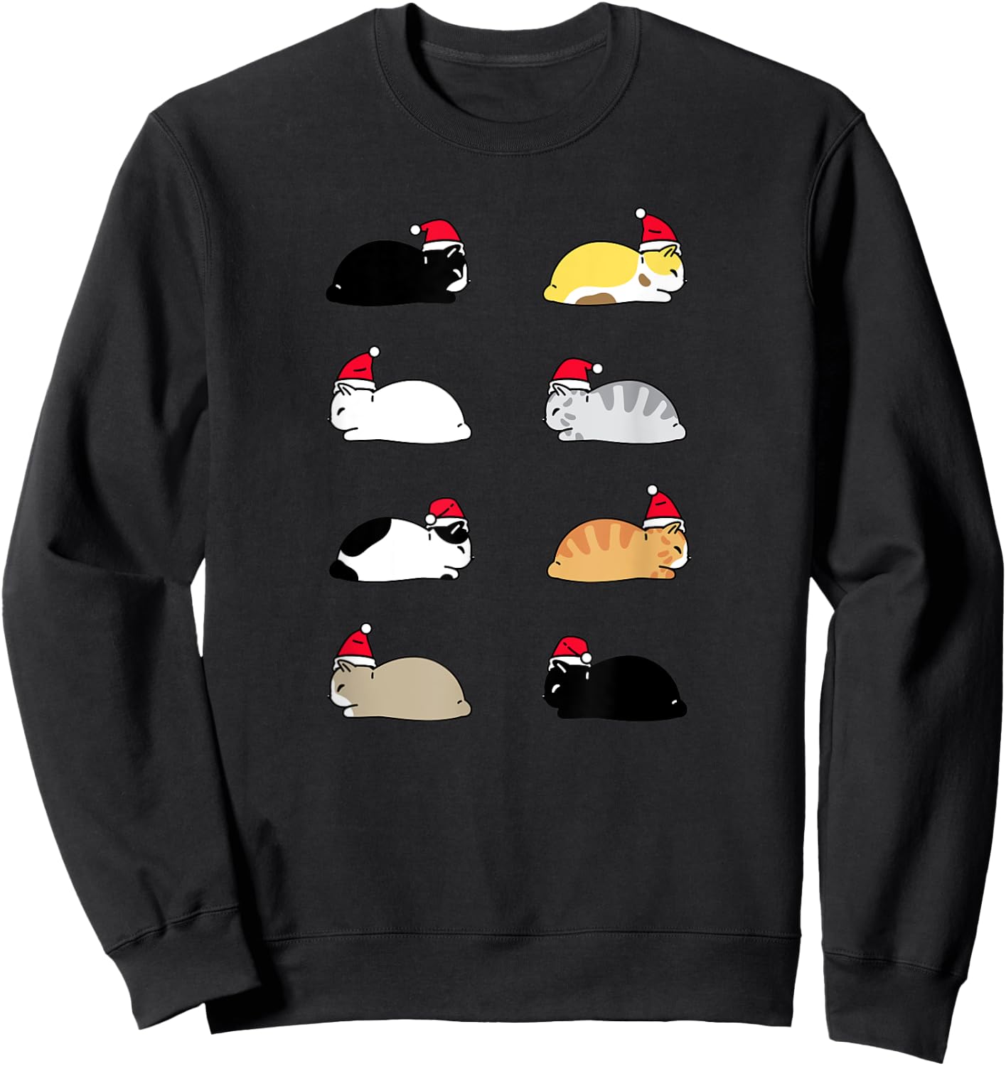 Sleeping Christmas Cats Pets Kittys Kitten Sweatshirt - Sweatshirt | Black