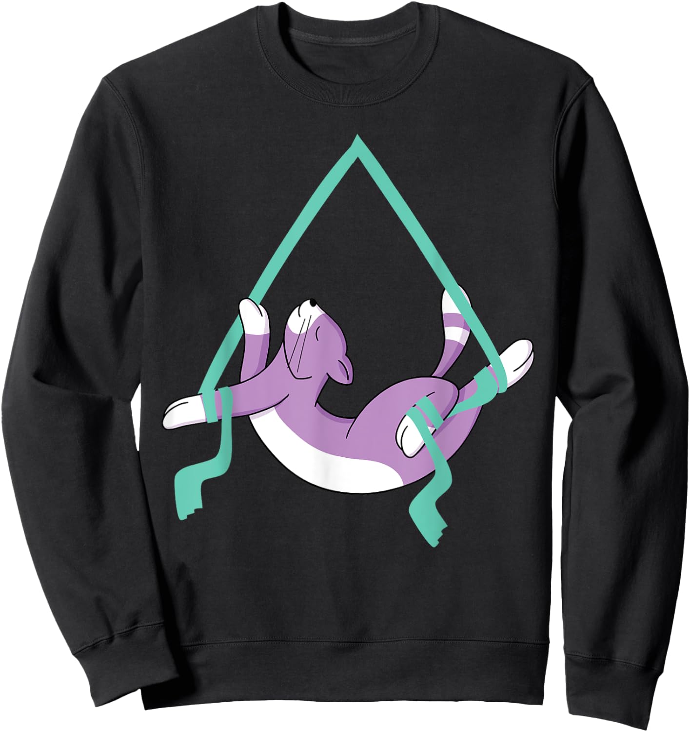 Aerialist Cat Aerial Profession Yoga Fitness Women Girls Kids Sweatshirt - Sweatshirt | Black